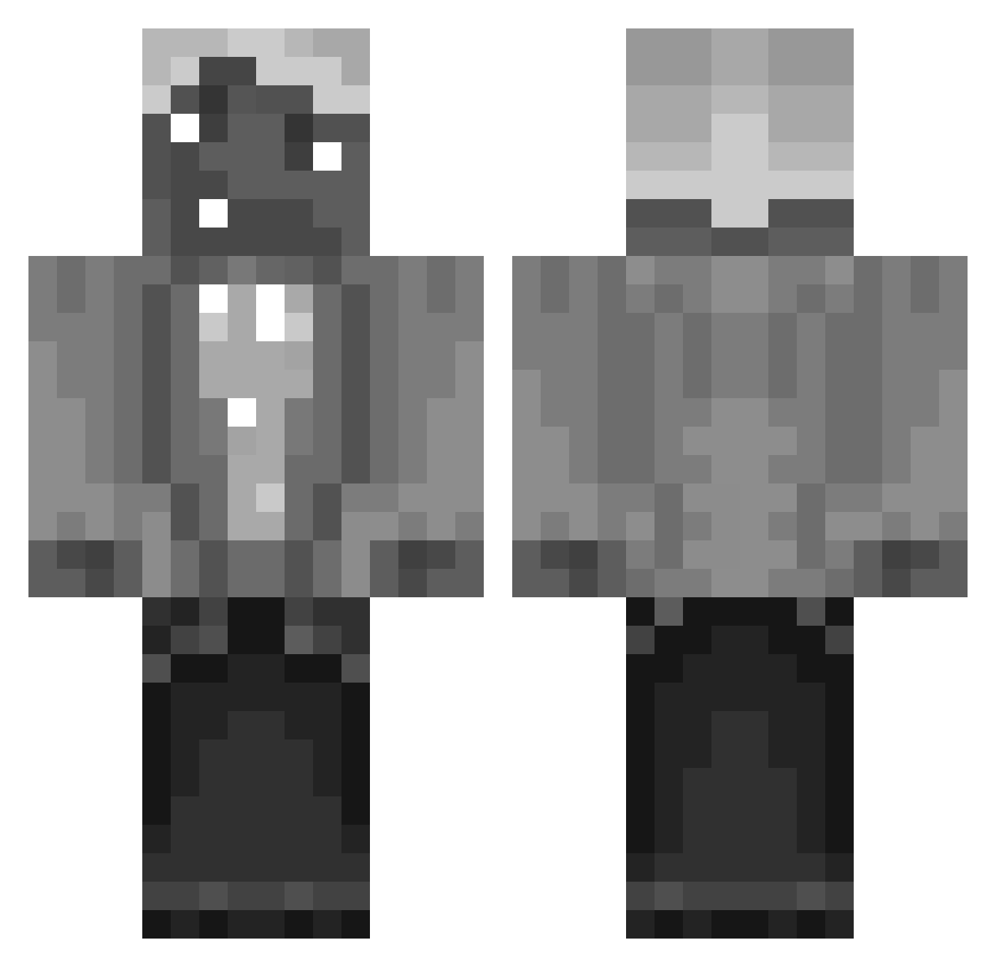 Spectuce Minecraft skin, front and back view