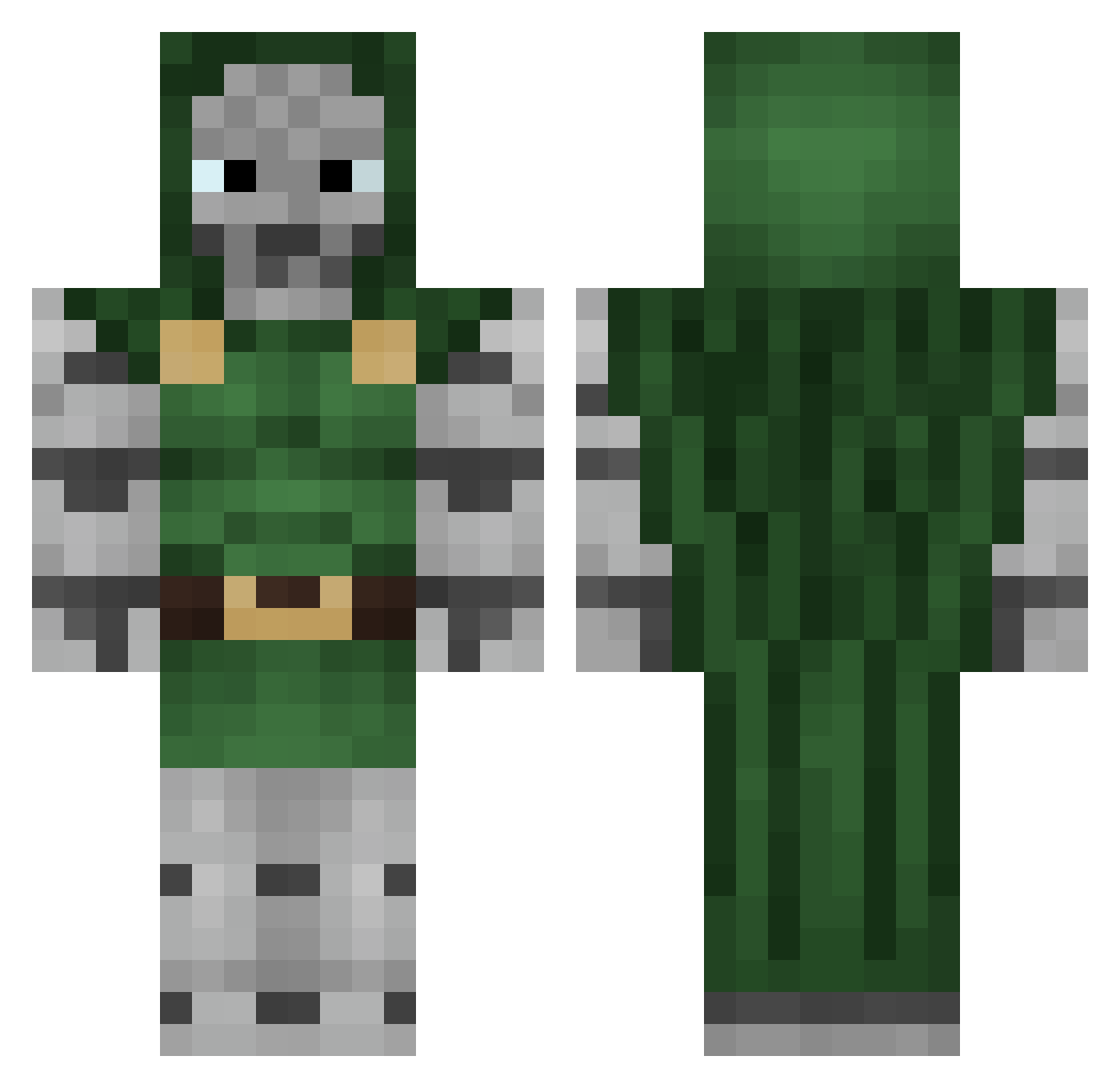 Squidoeuf Minecraft skin, front and back view
