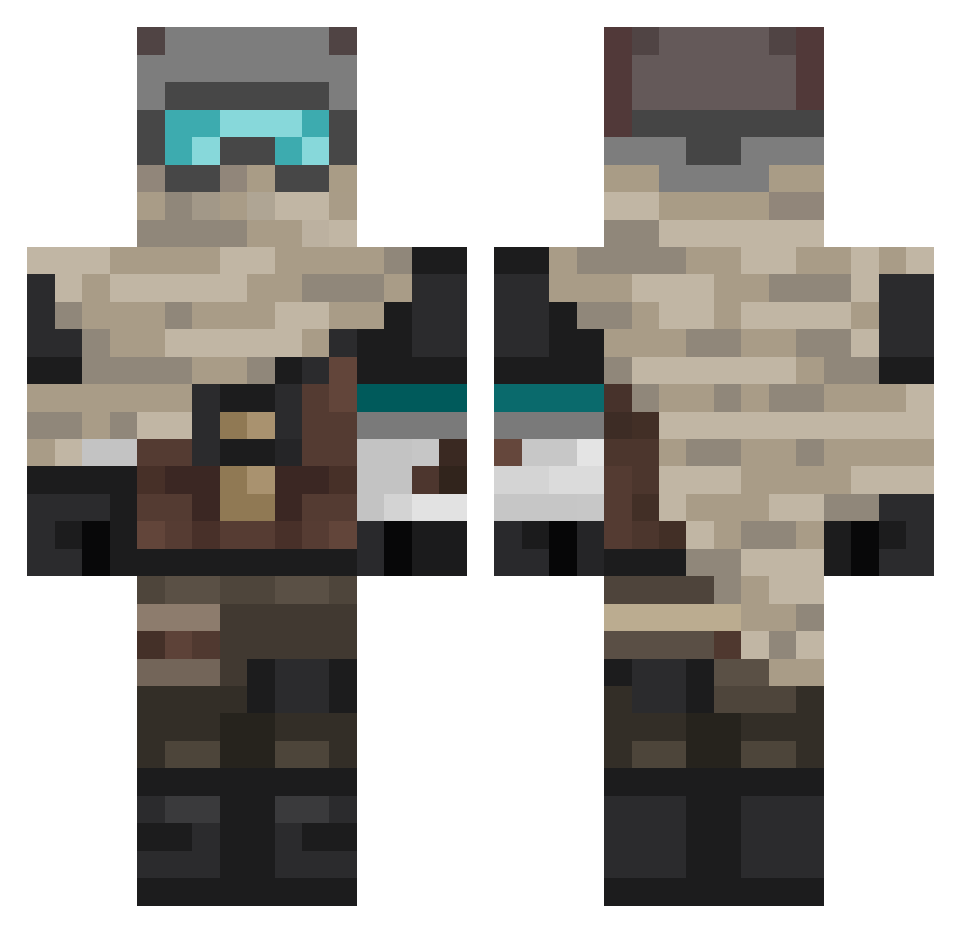 TGermans Minecraft skin, front and back view