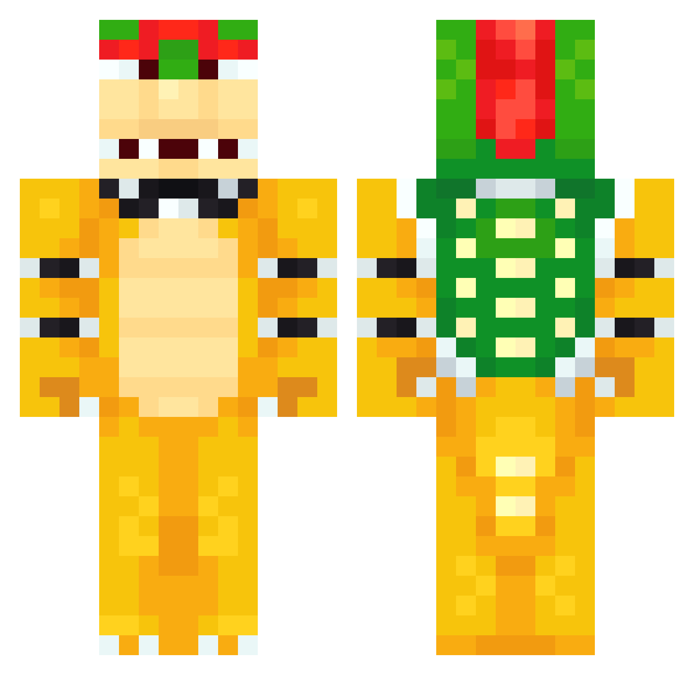 Holdoll Minecraft skin, front and back view
