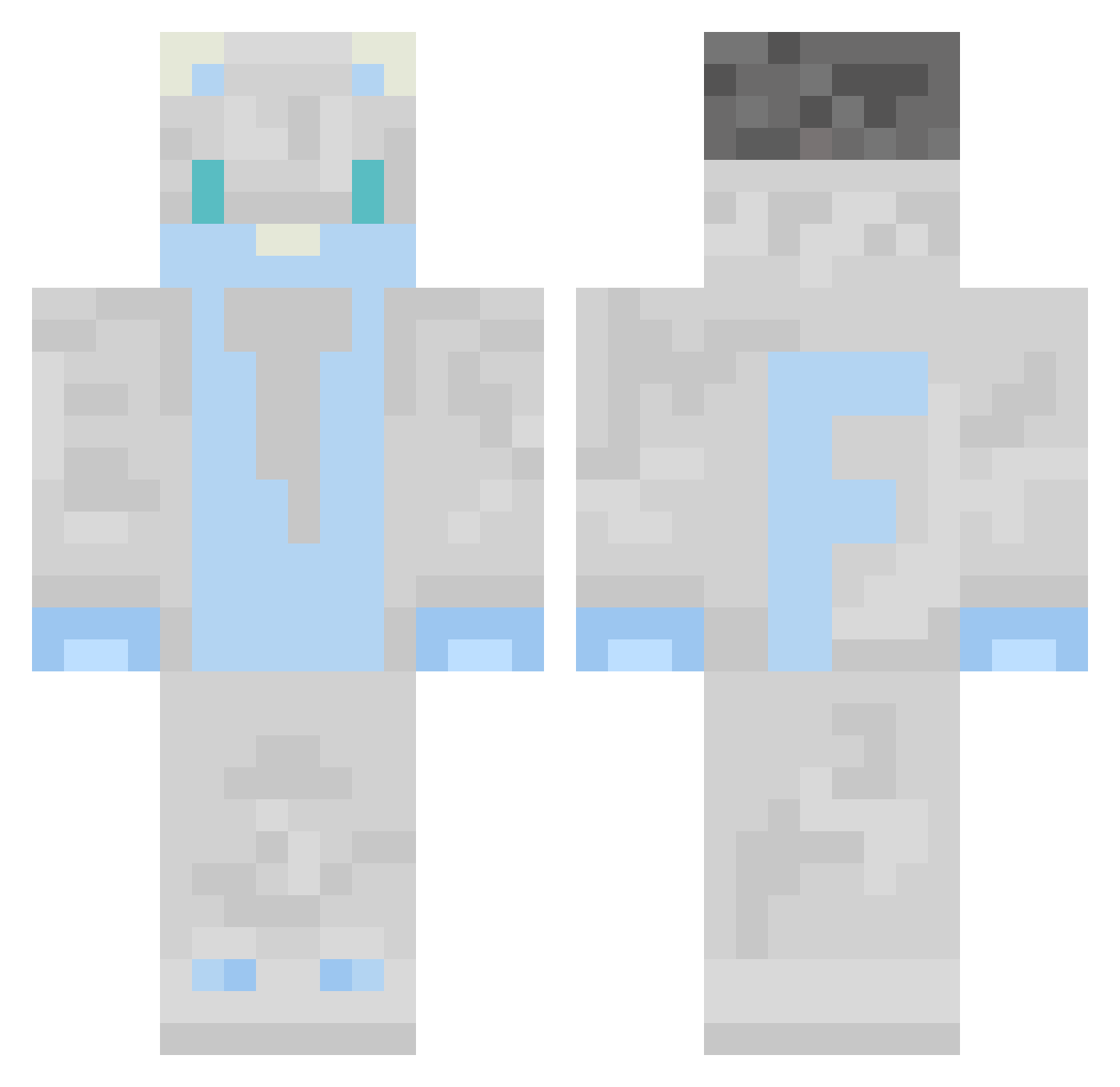 HaubiC72 Minecraft skin, front and back view