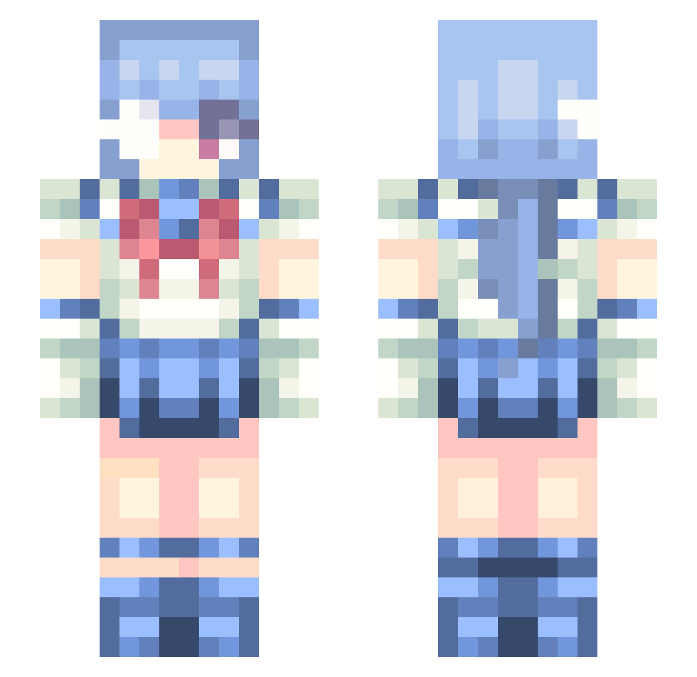 muk_k Minecraft skin, front and back view