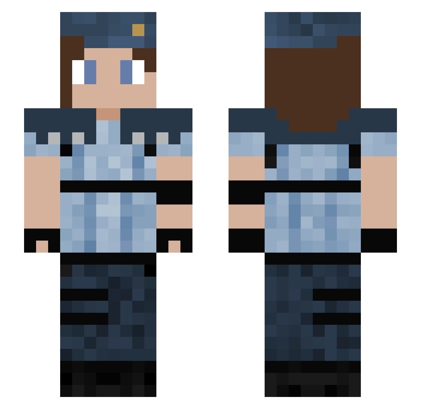 R0r0N04 Minecraft skin, front and back view