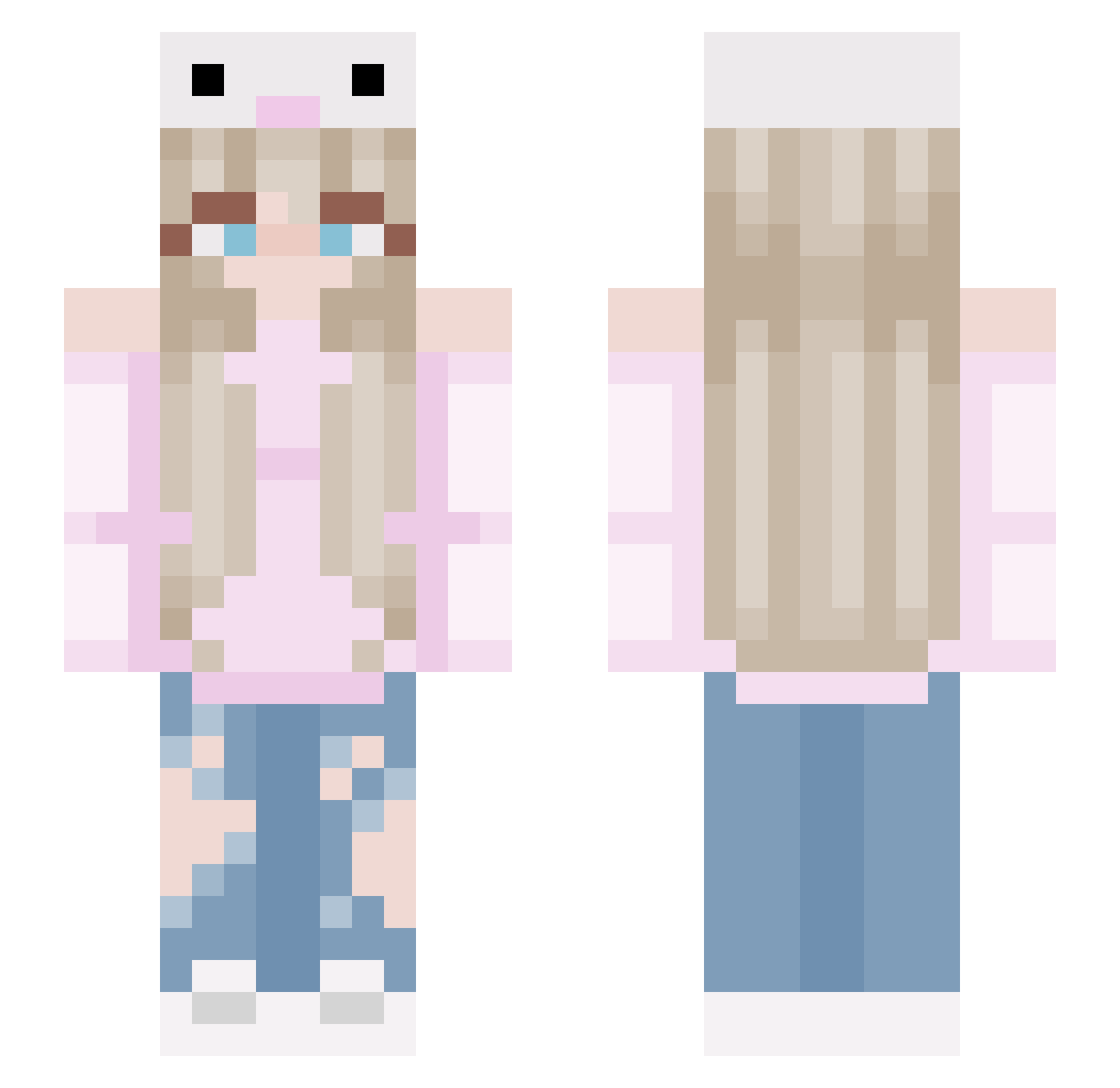 CaptainSaltyFish Minecraft skin, front and back view