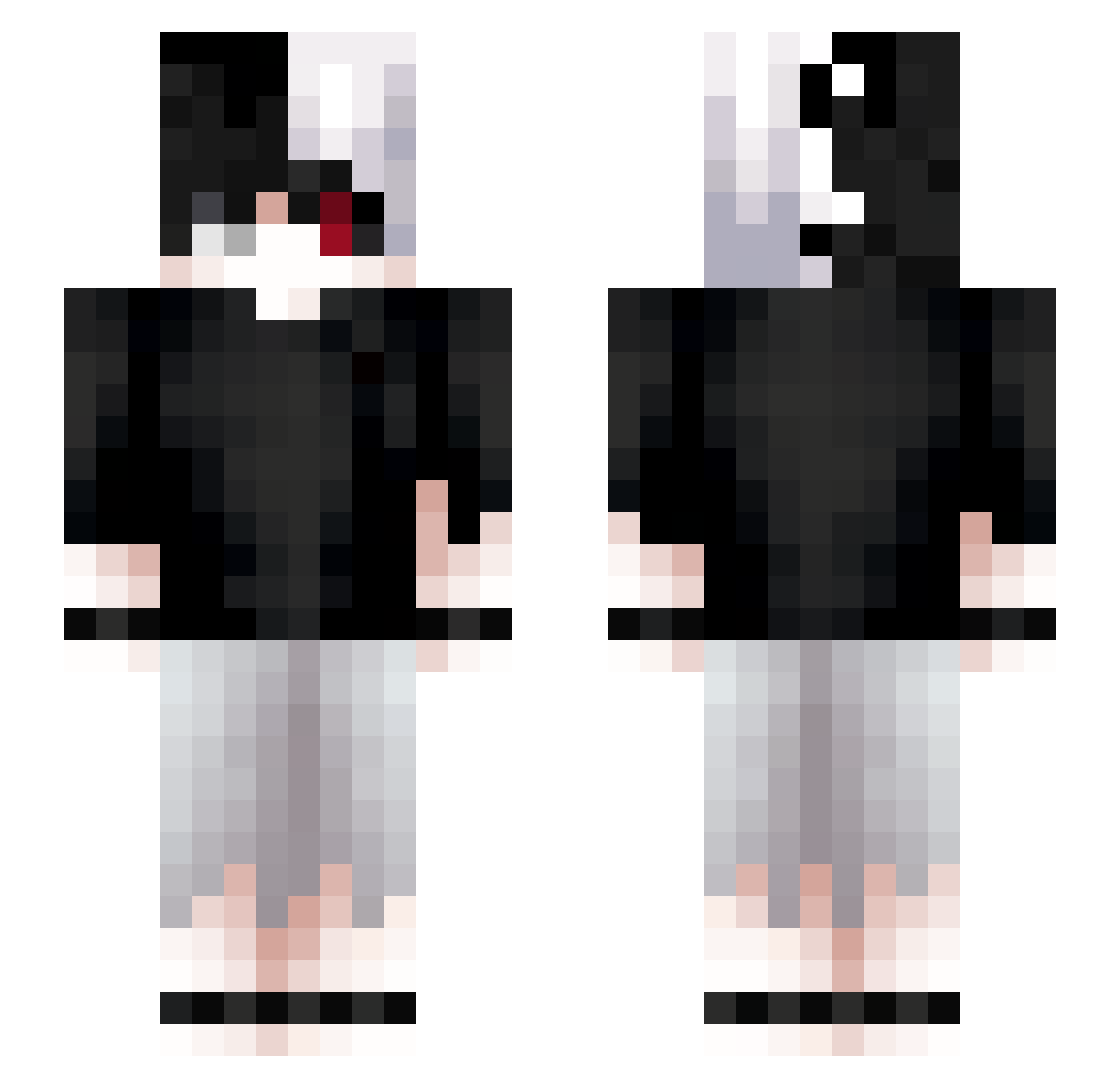 theHMS Minecraft skin, front and back view