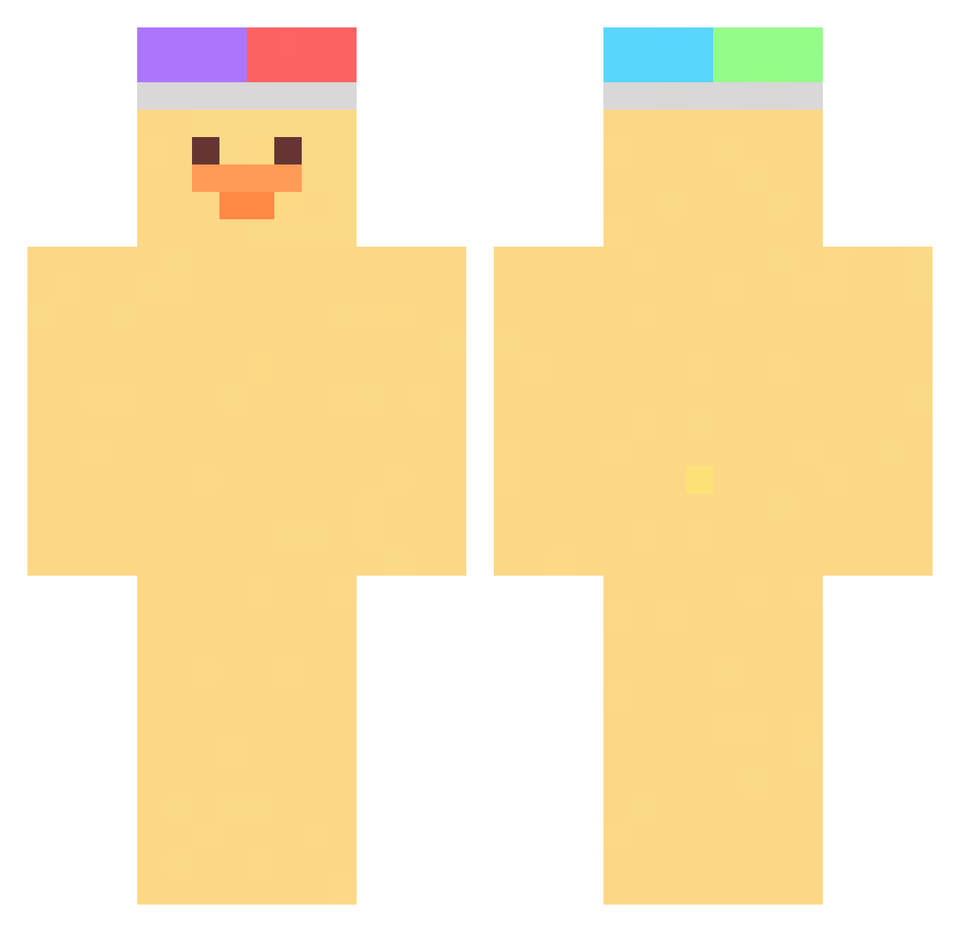 SirPanqueca Minecraft skin, front and back view