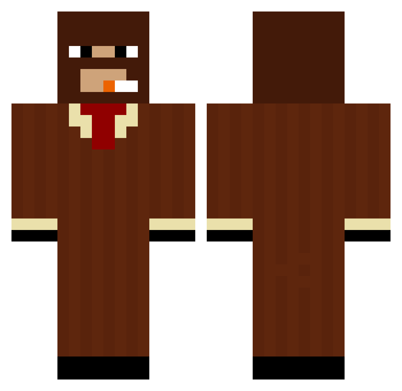 Thigh Minecraft skin, front and back view