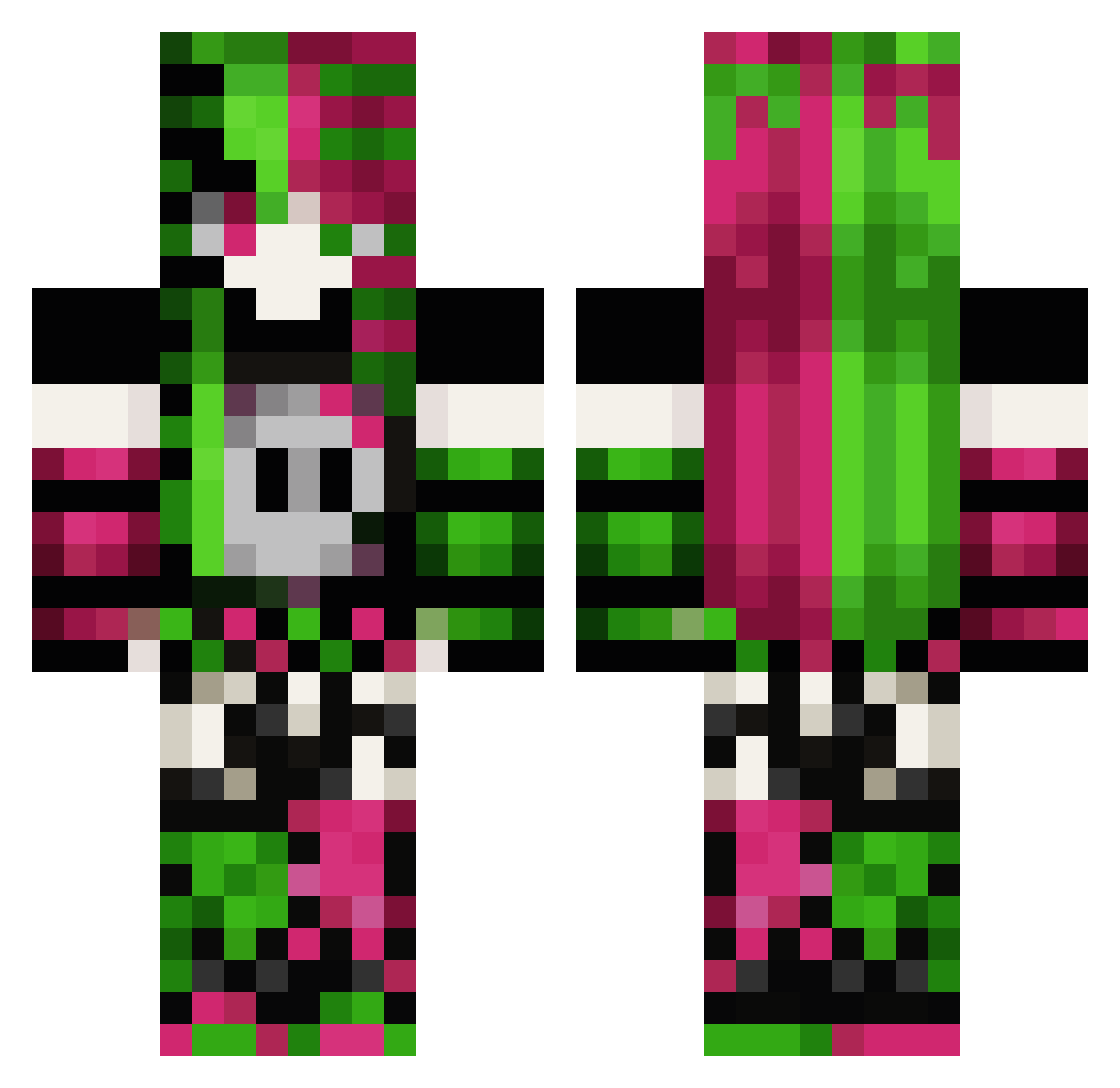 Scizor637 Minecraft skin, front and back view