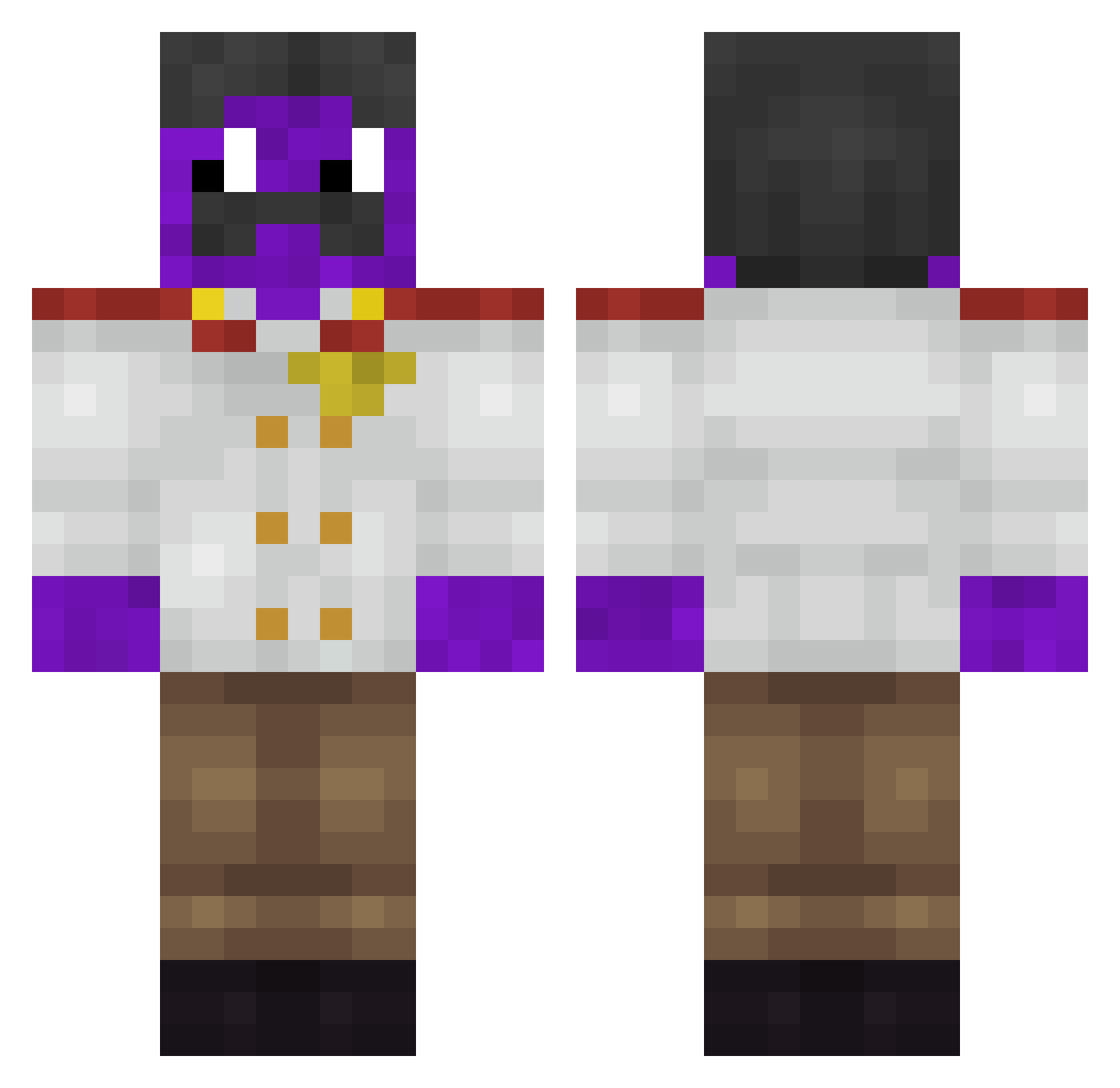 Amaru14 Minecraft skin, front and back view