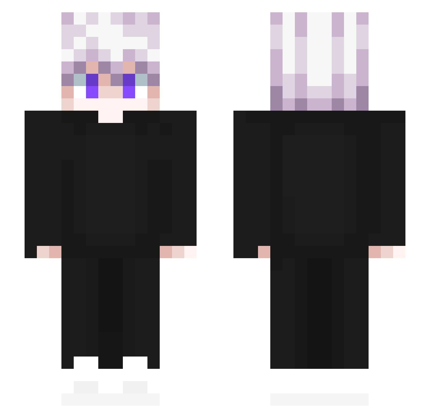 Pxmp Minecraft skin, front and back view