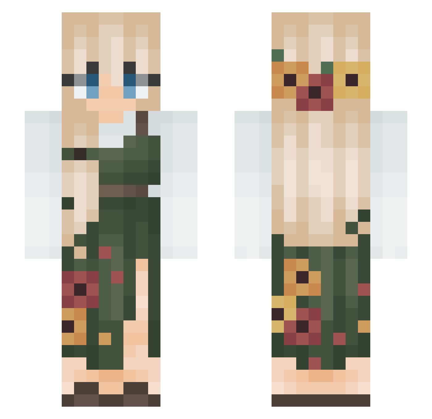YumiArctic Minecraft skin, front and back view