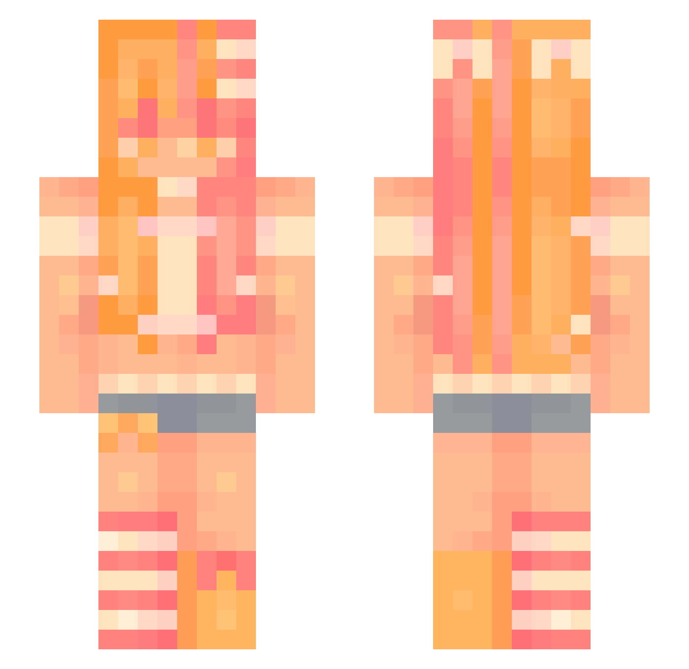 xLunax7 Minecraft skin, front and back view