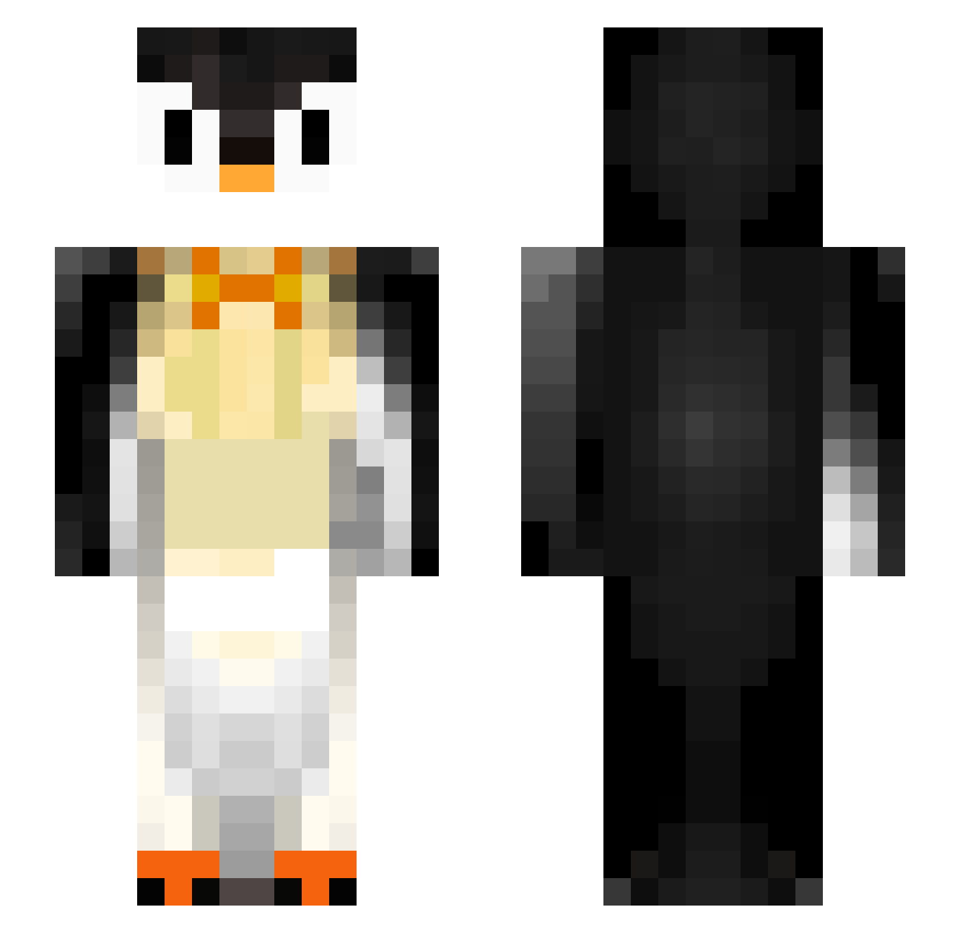 Histroy Minecraft skin, front and back view