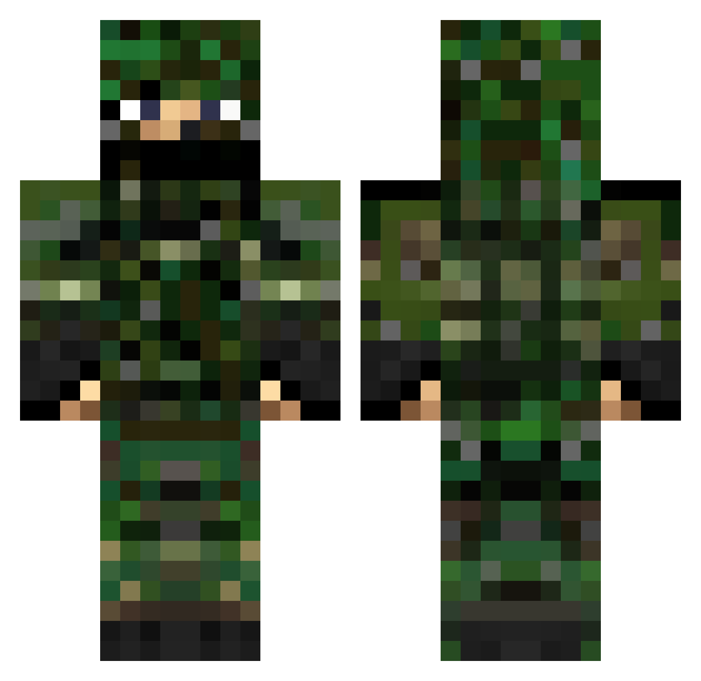 Thynun Minecraft skin, front and back view