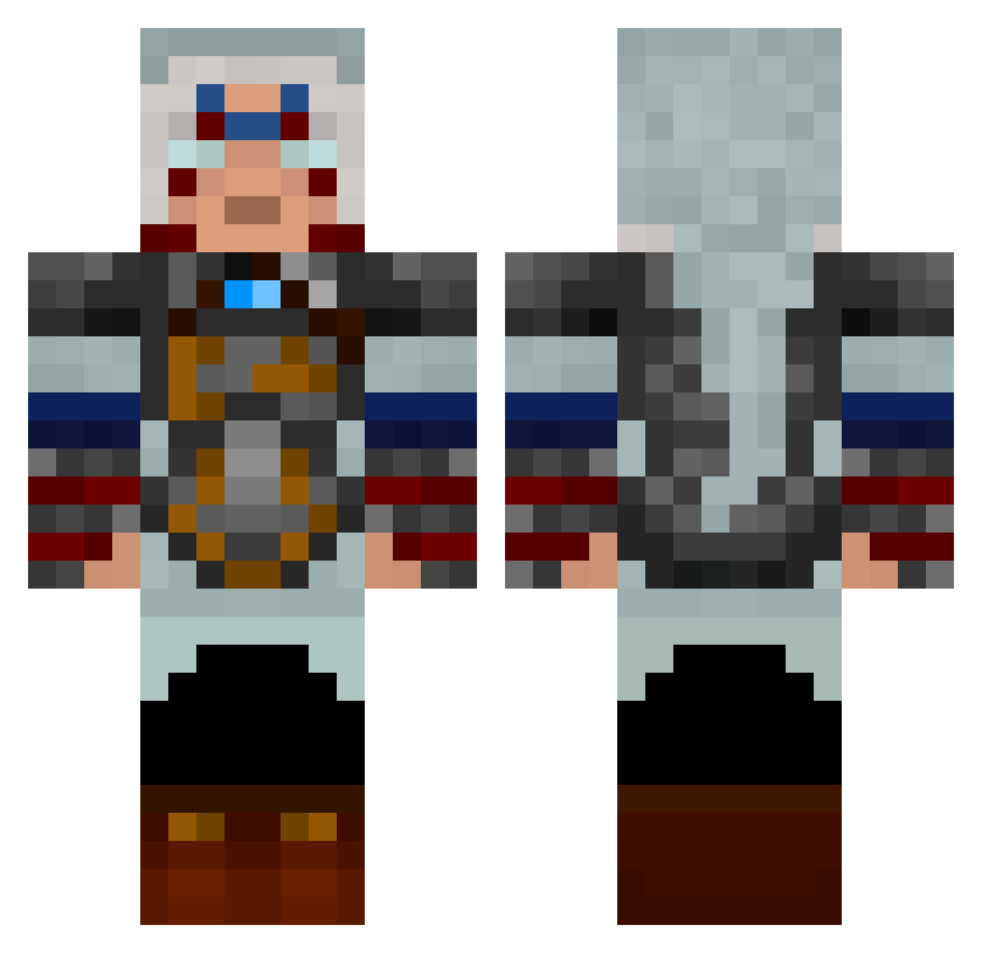 Struction Minecraft skin, front and back view