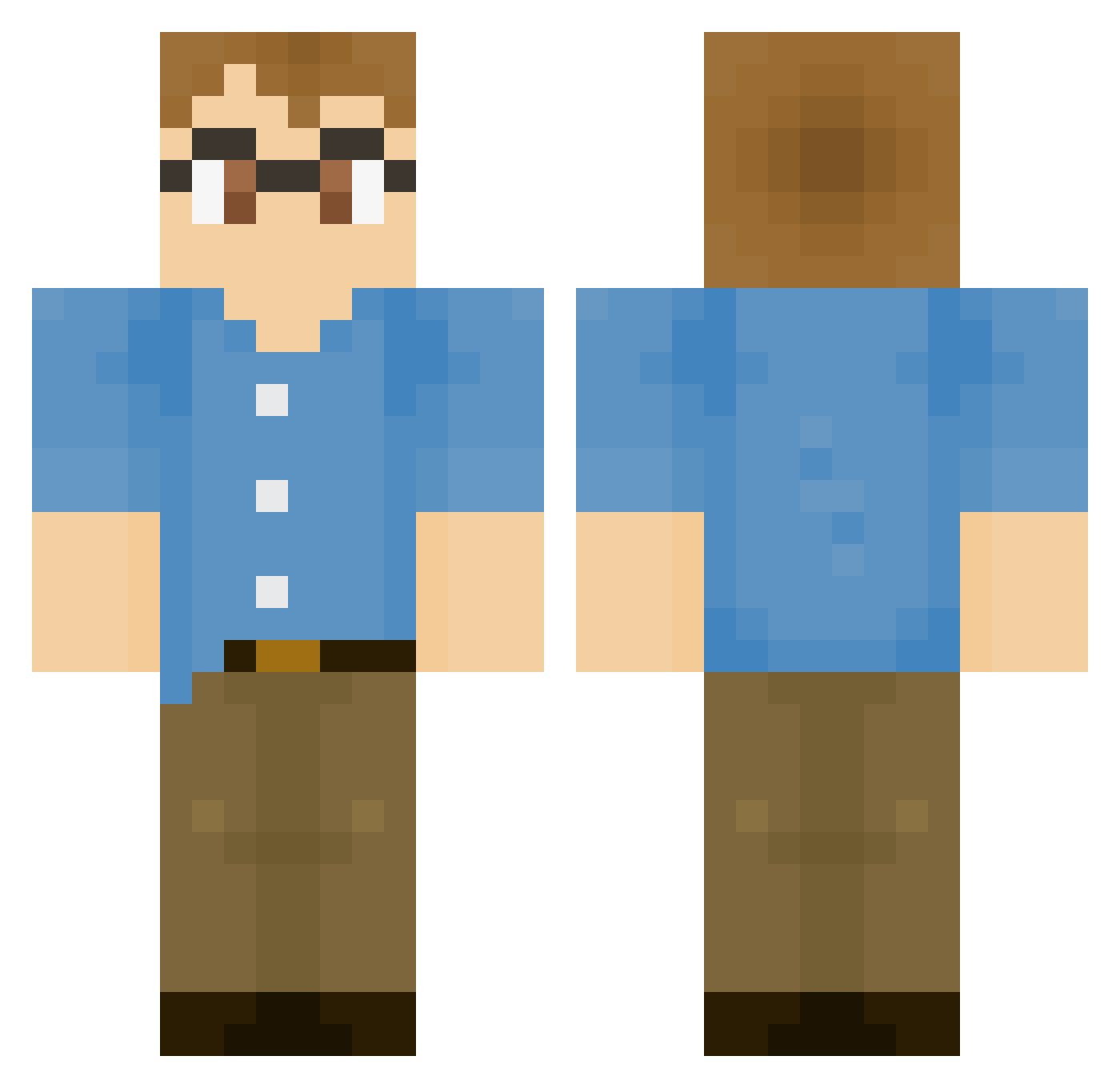 Michaww Minecraft skin, front and back view