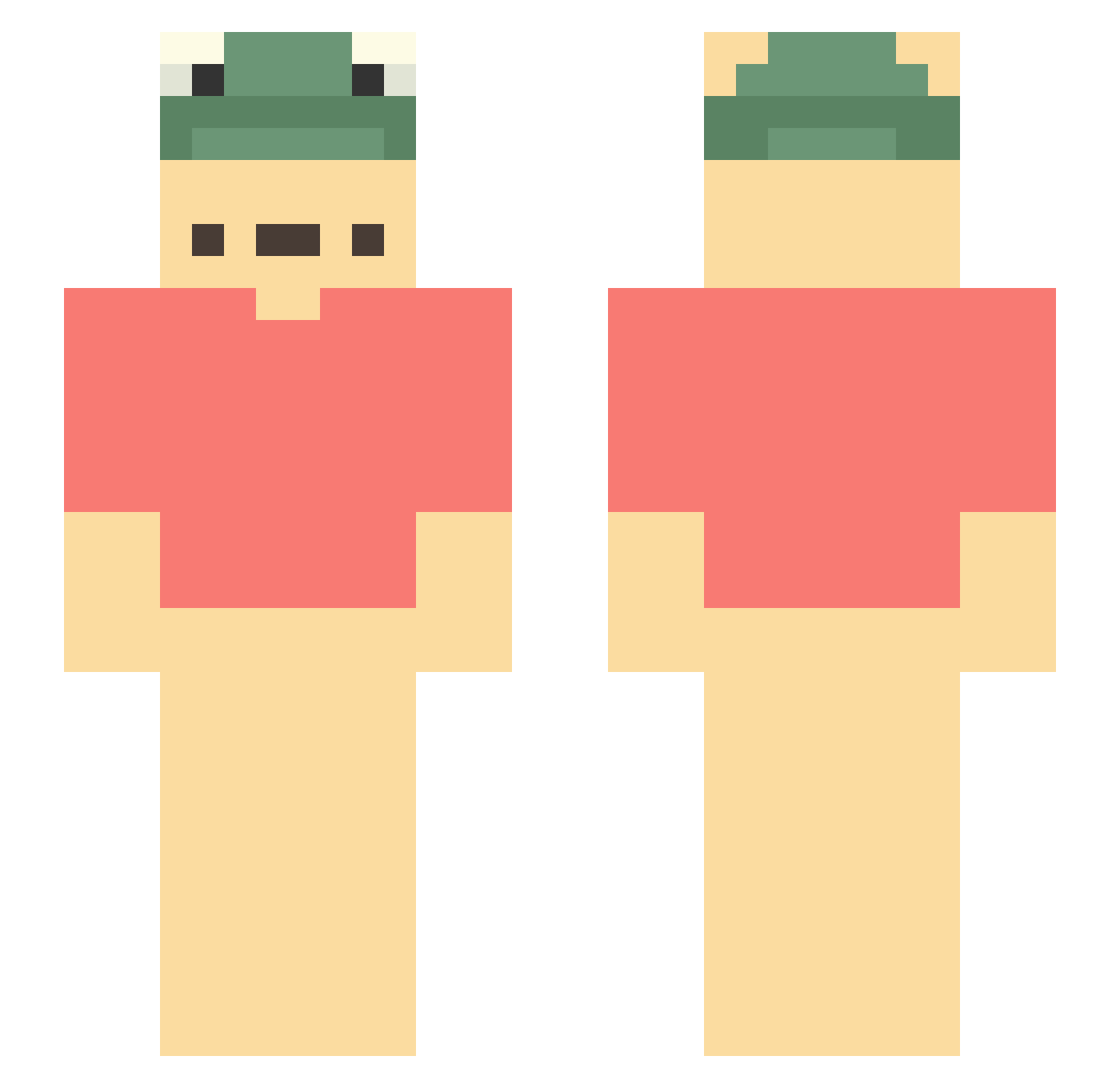 ChooseWeek Minecraft skin, front and back view