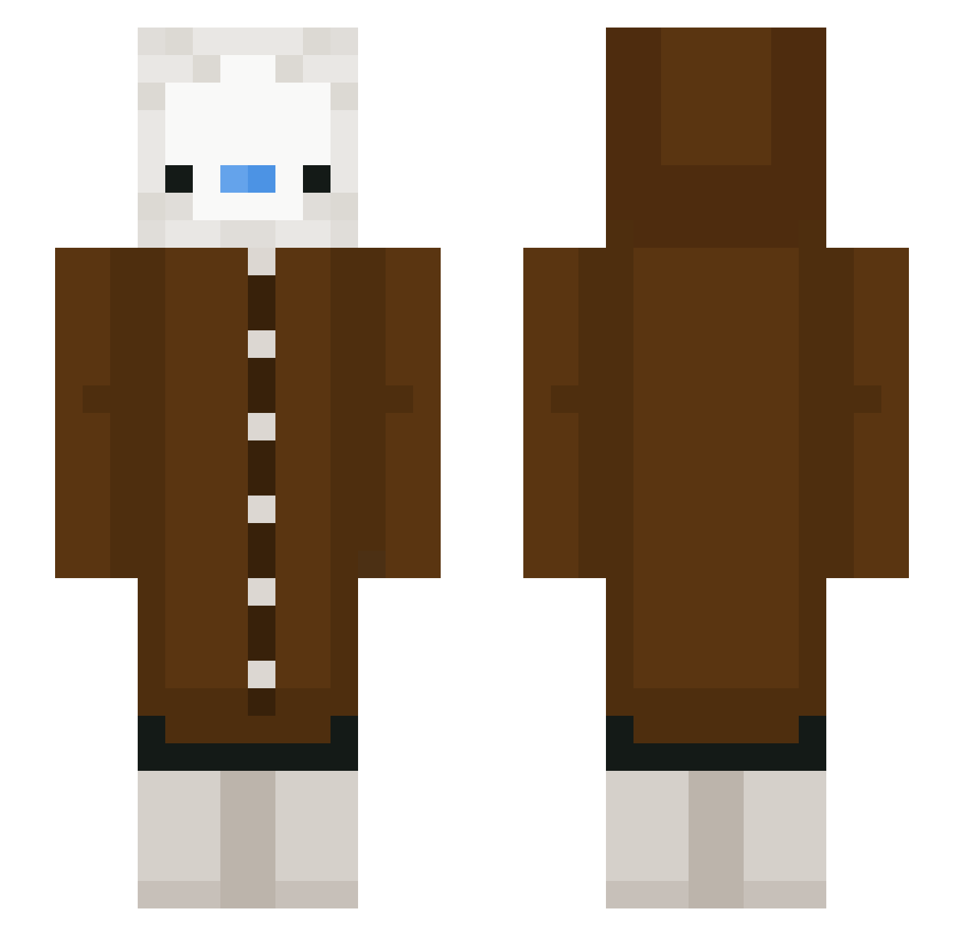 Rab1e Minecraft skin, front and back view