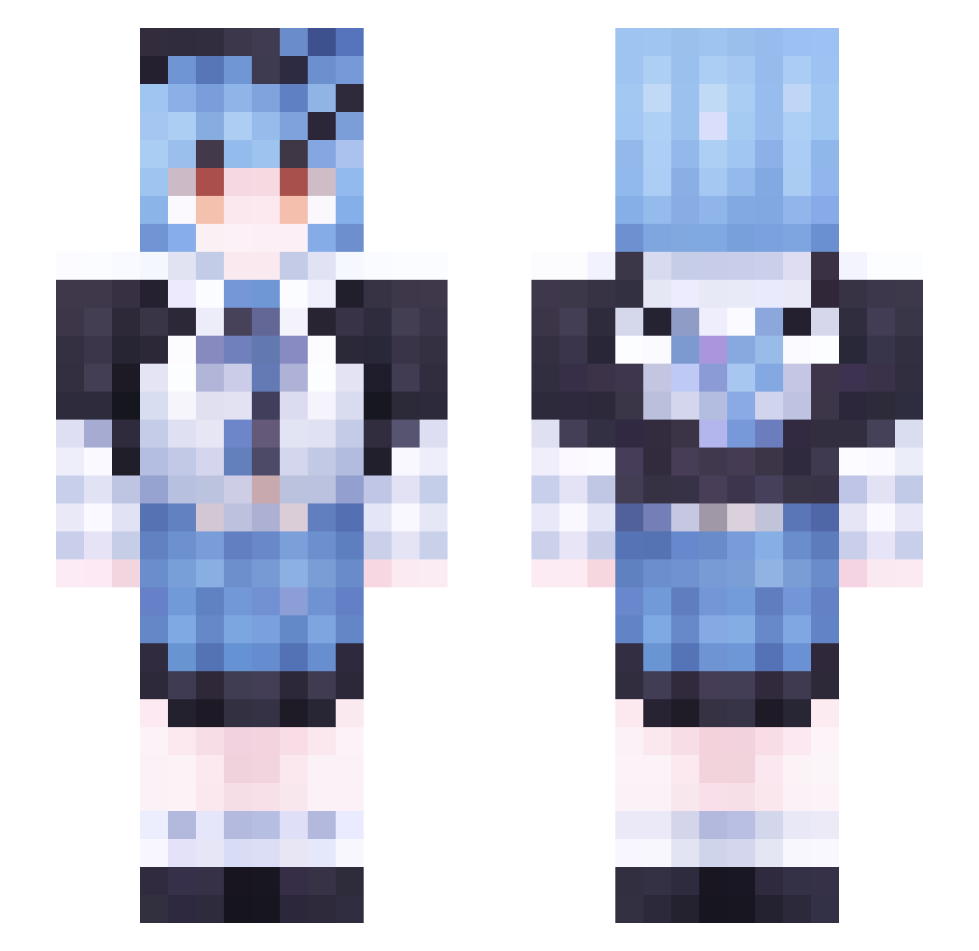 muyaoxin Minecraft skin, front and back view
