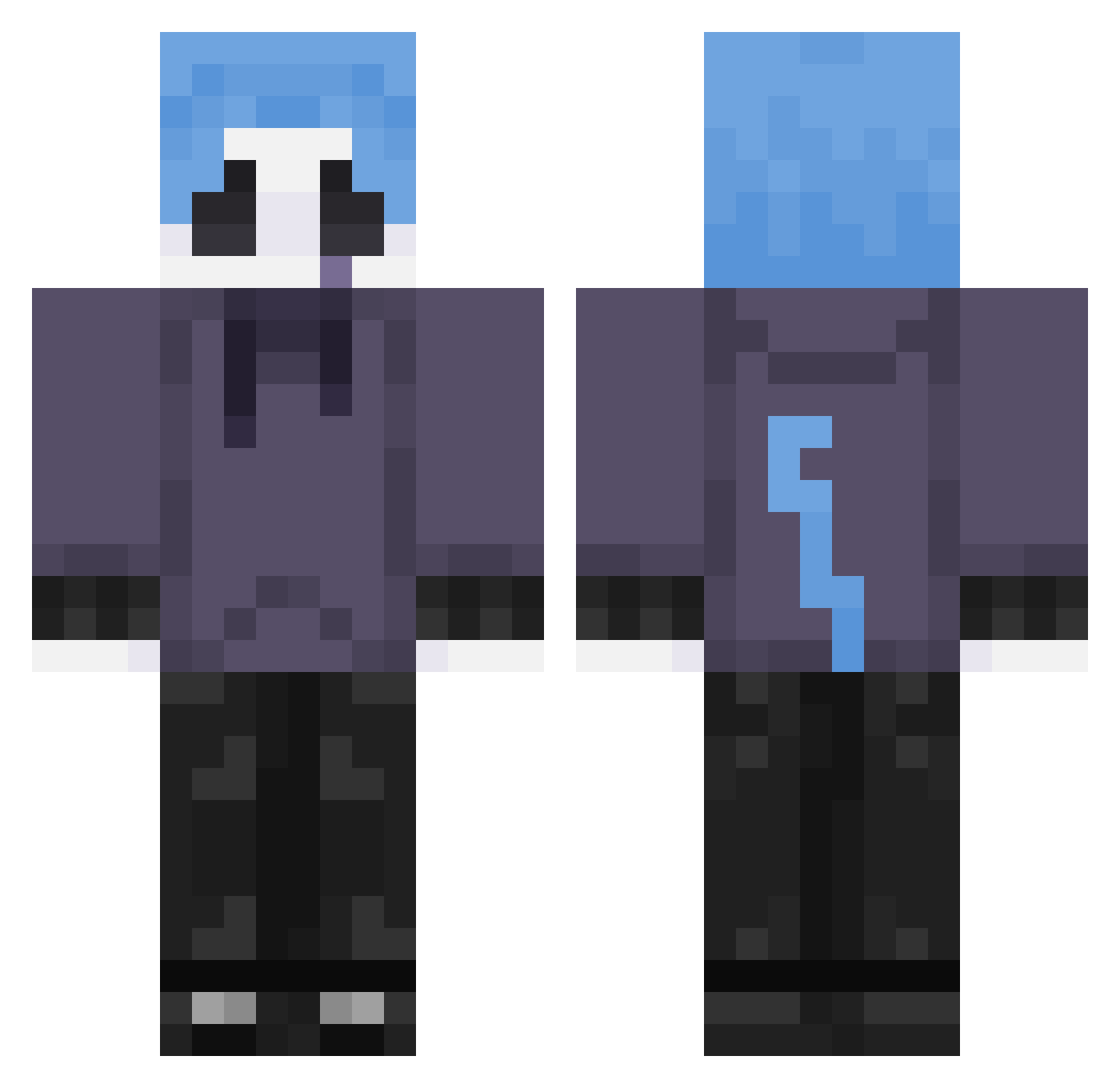 TymoPC Minecraft skin, front and back view