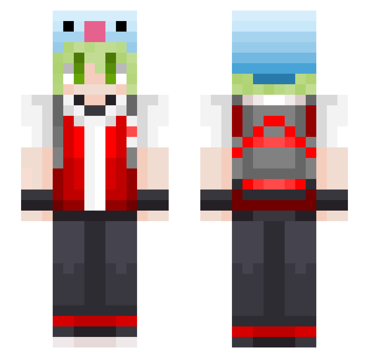 OffbeatTICHIN Minecraft skin, front and back view