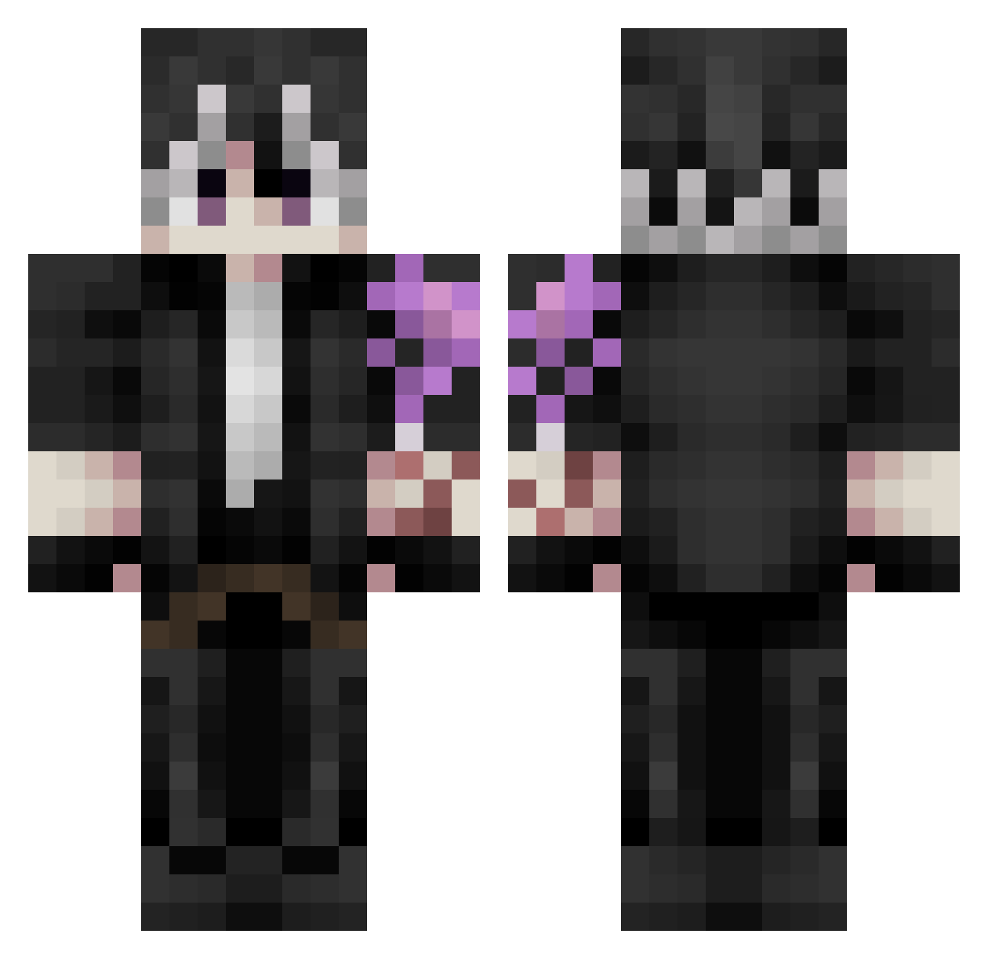 Naoticaa Minecraft skin, front and back view