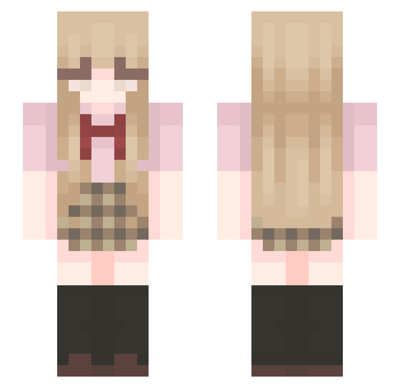 KyumRin Minecraft skin, front and back view