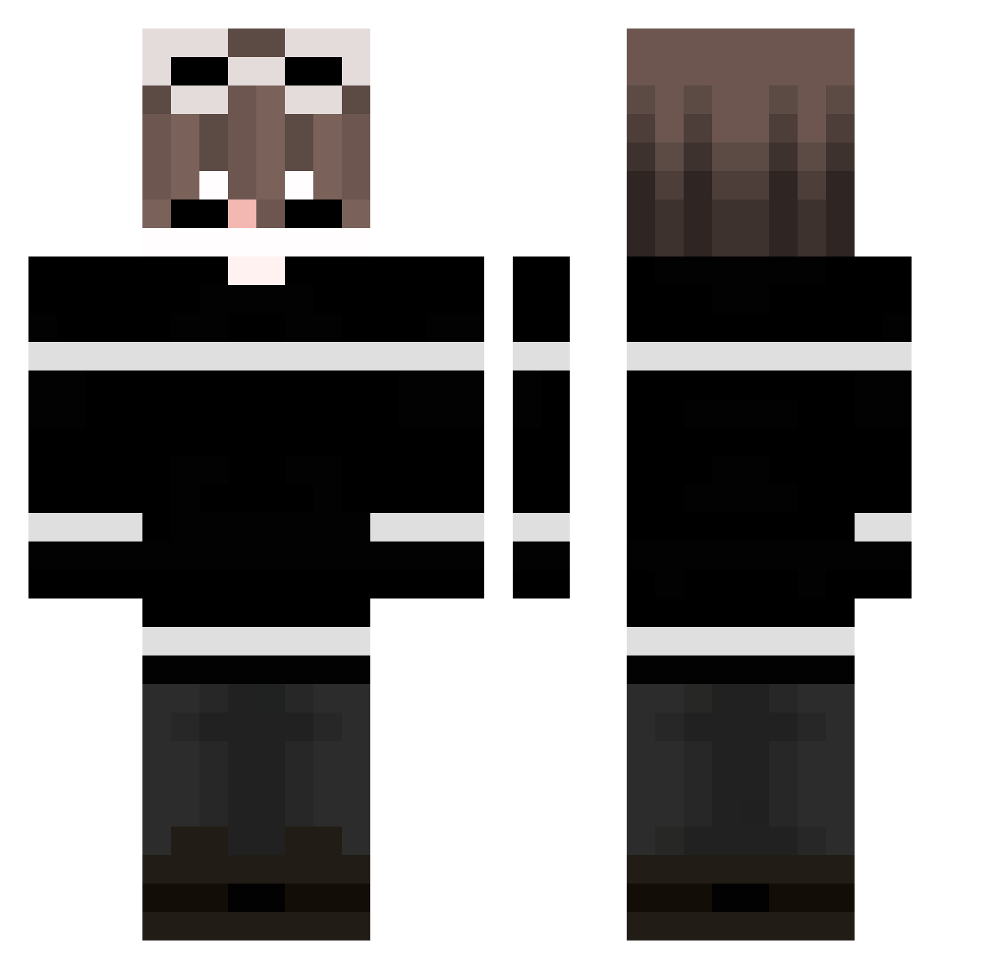 wafeolMC Minecraft skin, front and back view