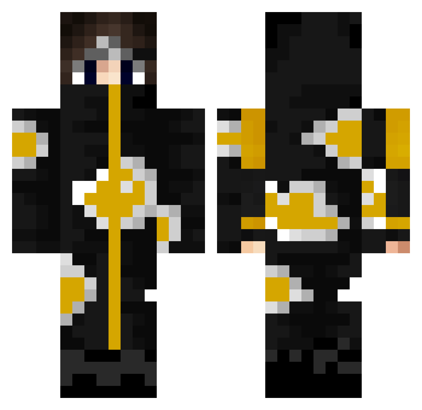 Luis8Gamer Minecraft skin, front and back view