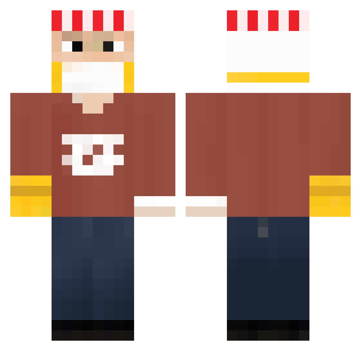 cubexite Minecraft skin, front and back view