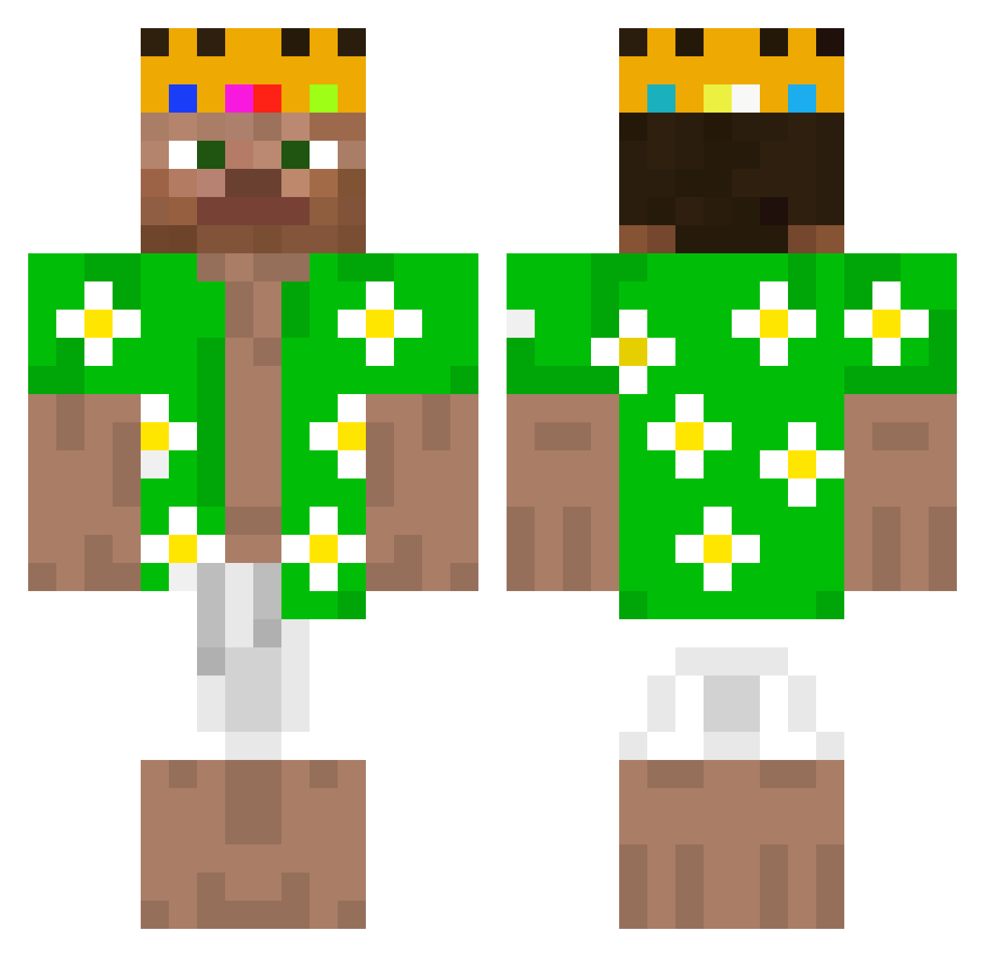 wprr Minecraft skin, front and back view