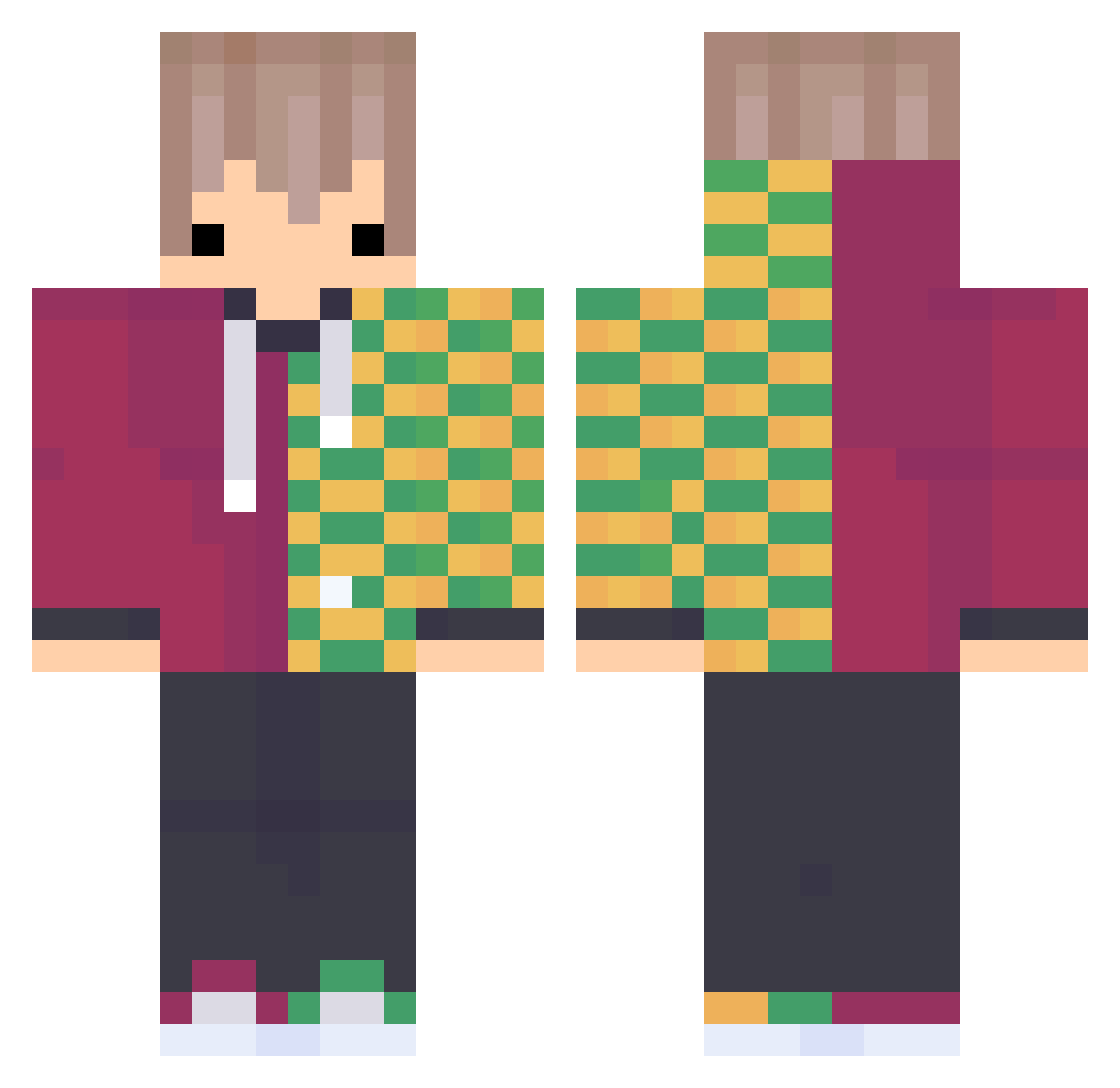 Hoy_Im_Hoyding Minecraft skin, front and back view