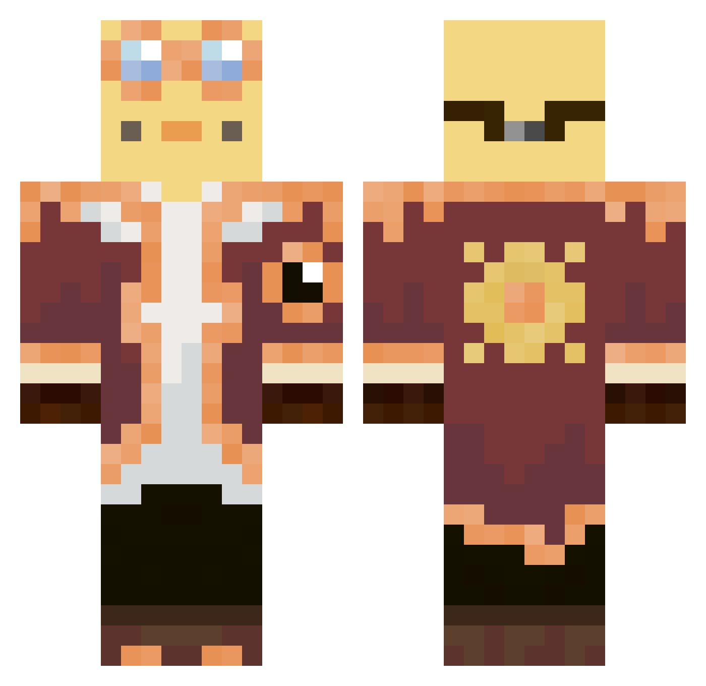 MegaSILLYboy Minecraft skin, front and back view