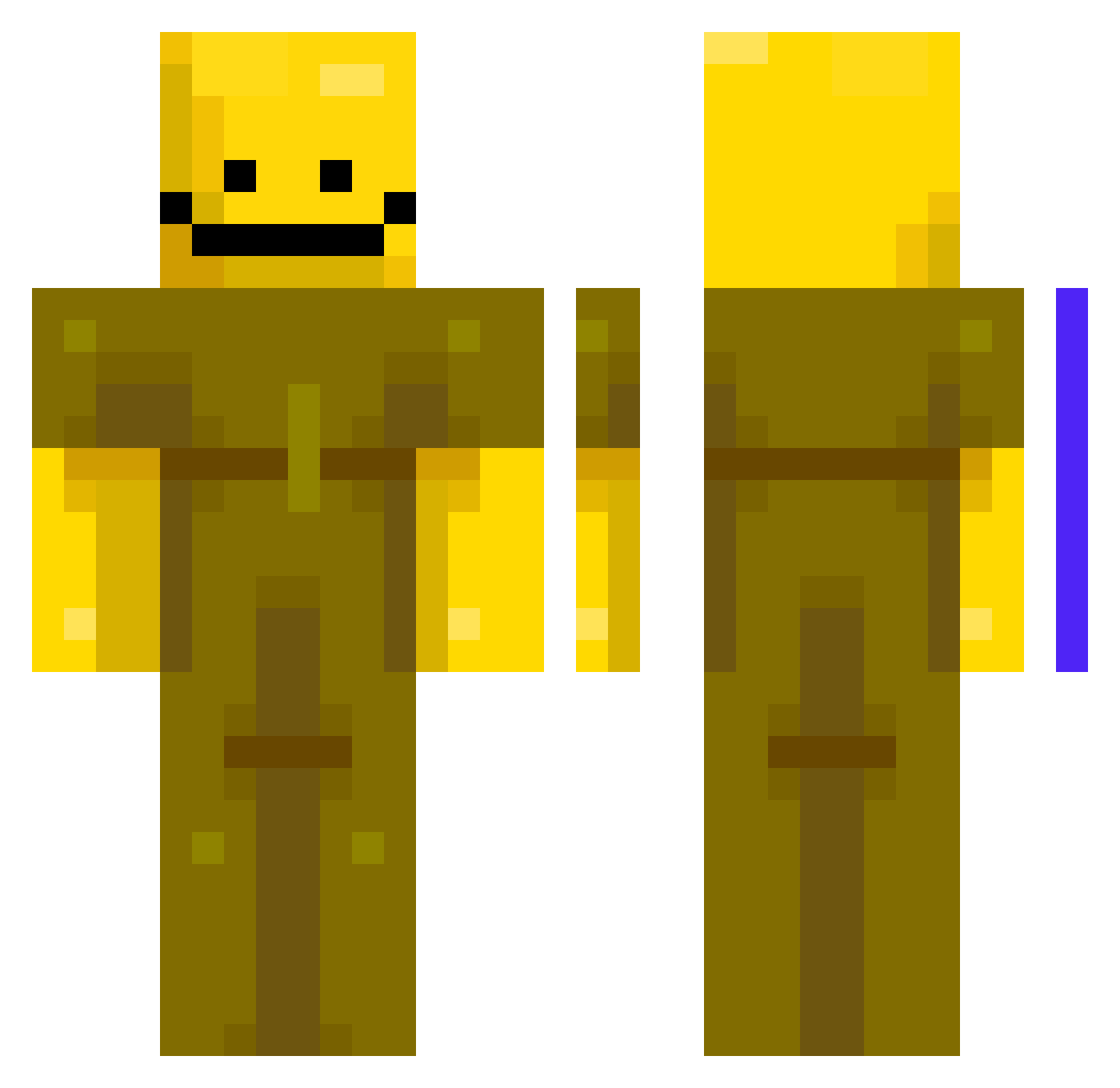 Zatarras Minecraft skin, front and back view