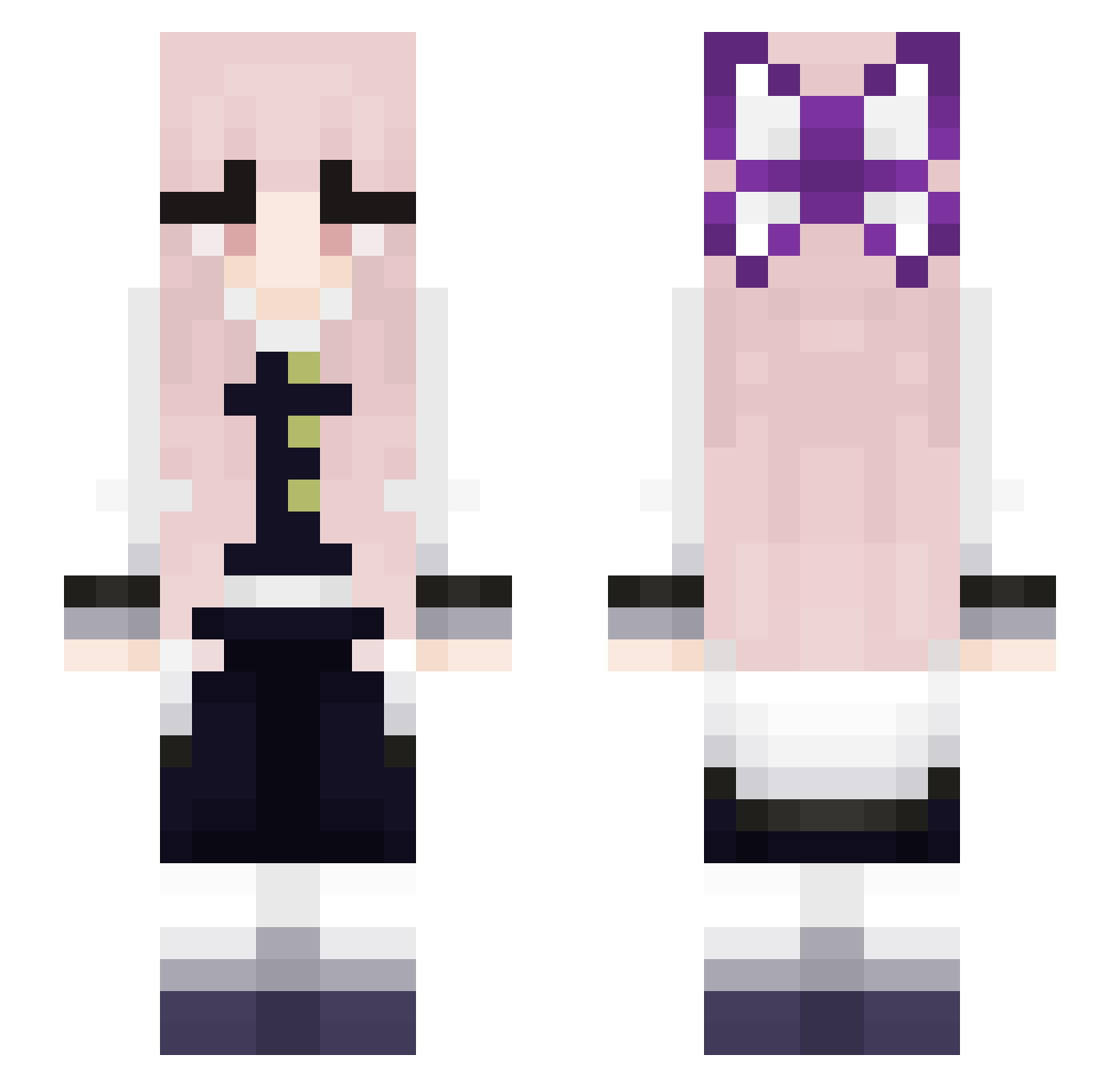 ness100 Minecraft skin, front and back view