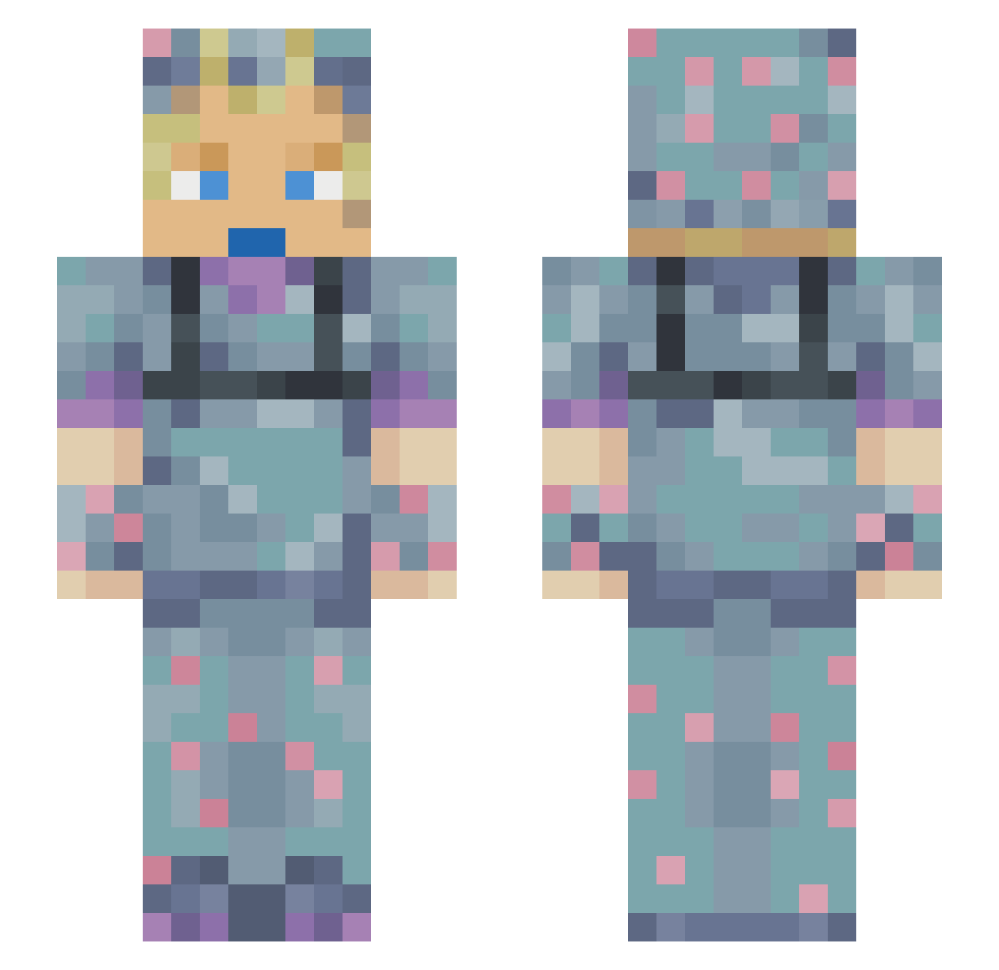 Tahiti__bob Minecraft skin, front and back view
