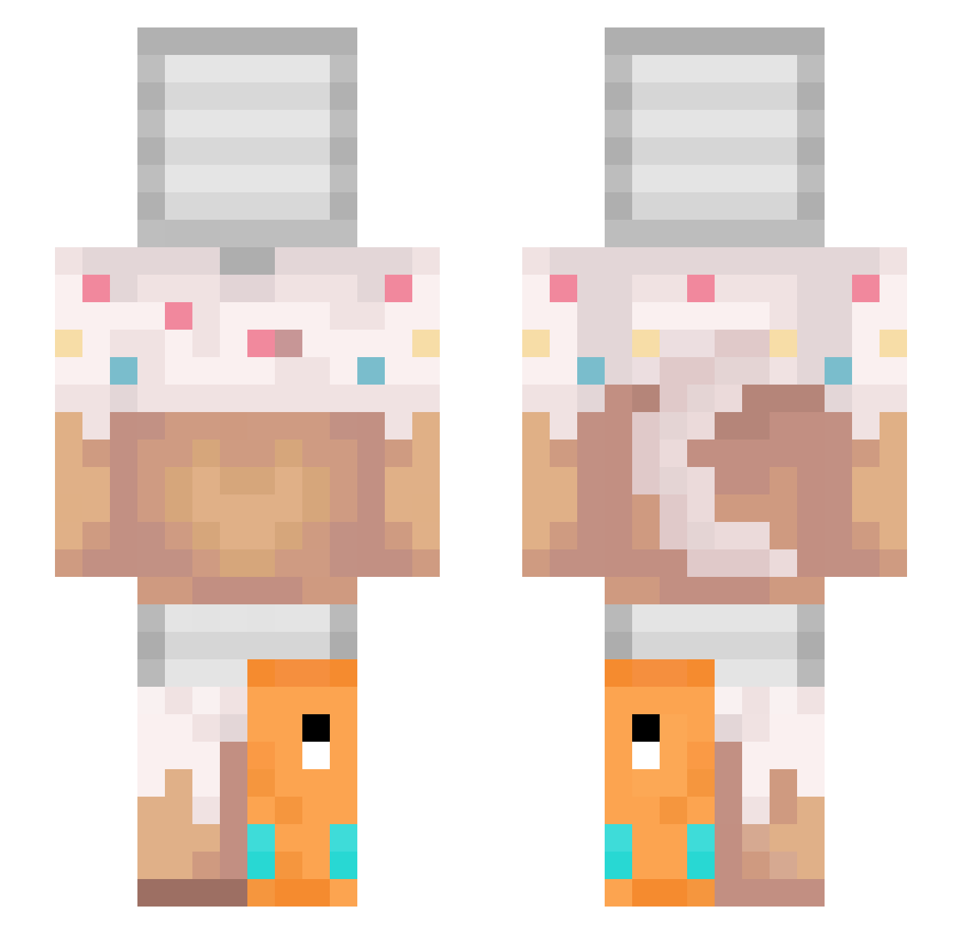 AstralFem Minecraft skin, front and back view
