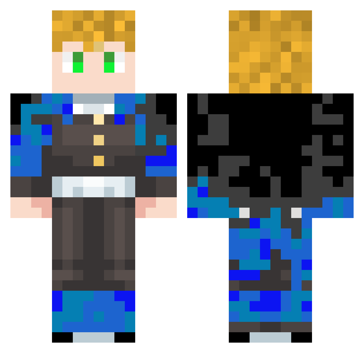 vekismeki Minecraft skin, front and back view