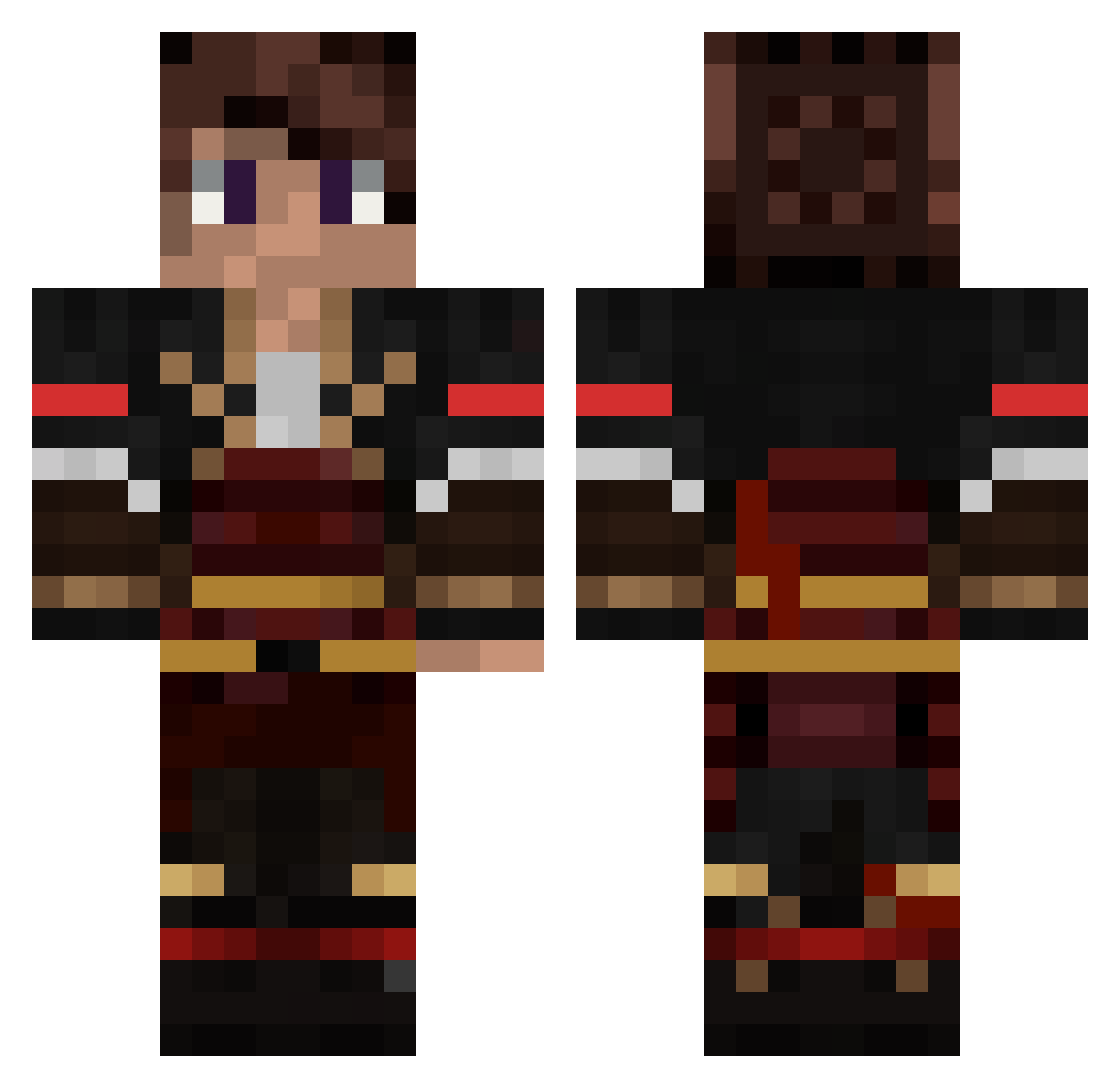 suns3tbreach Minecraft skin, front and back view