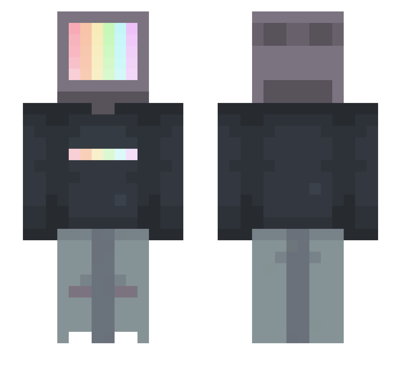 YoriMame Minecraft skin, front and back view