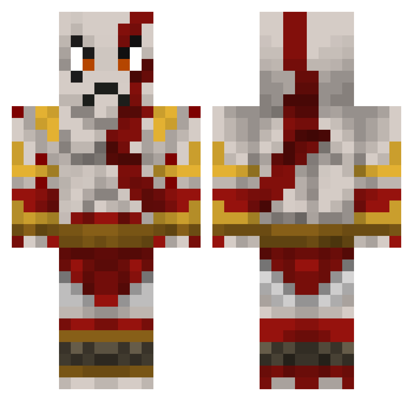 Trestle Minecraft skin, front and back view