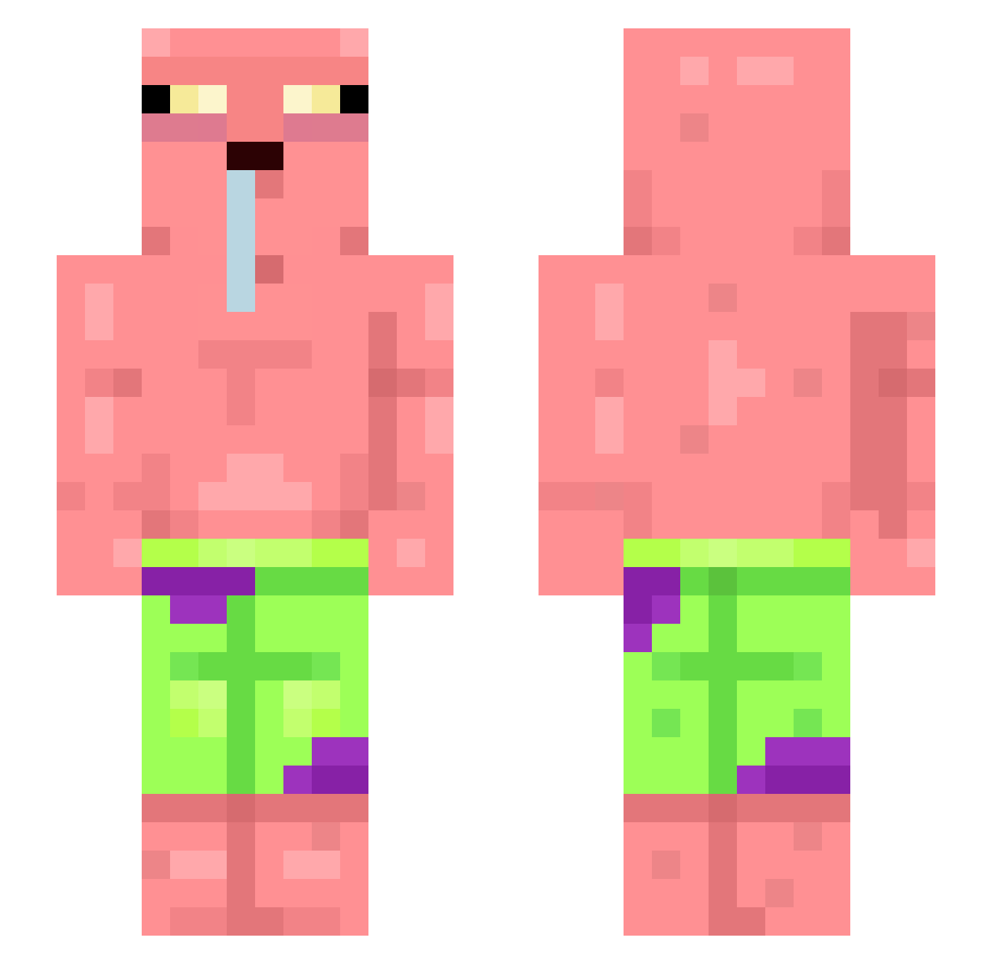 Swbasefee Minecraft skin, front and back view