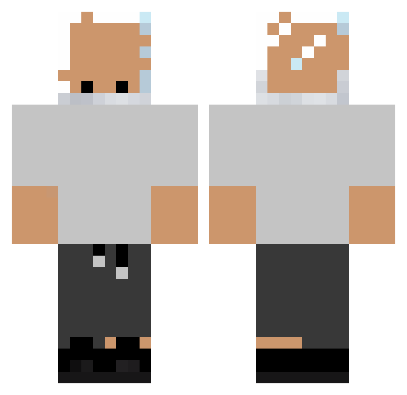 zILoveMySkillz Minecraft skin, front and back view