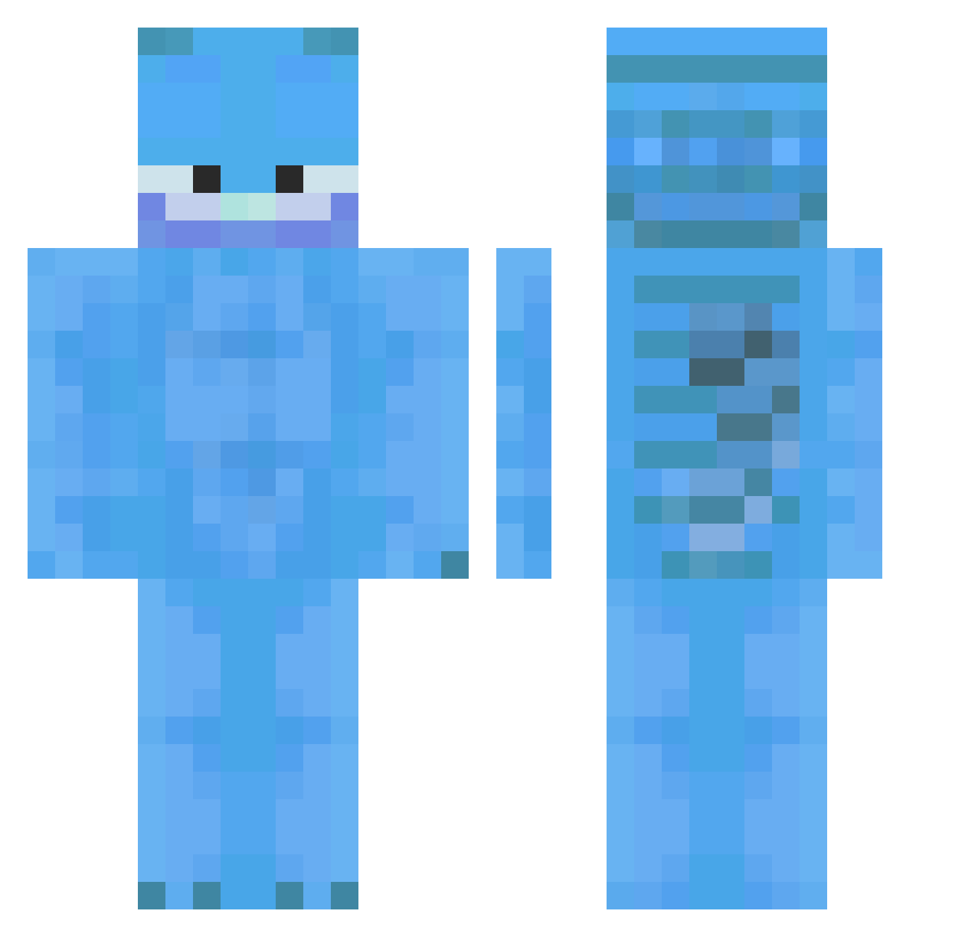 Sebastiannnnn Minecraft skin, front and back view