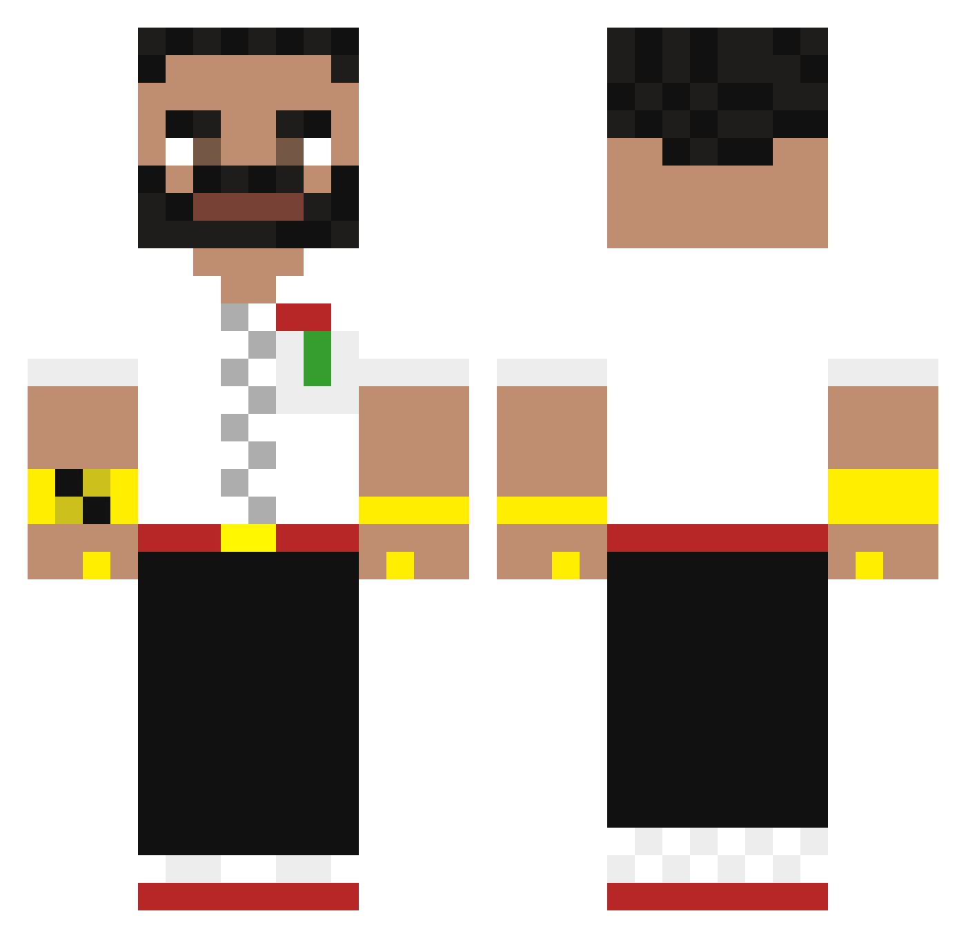 Cego47 Minecraft skin, front and back view