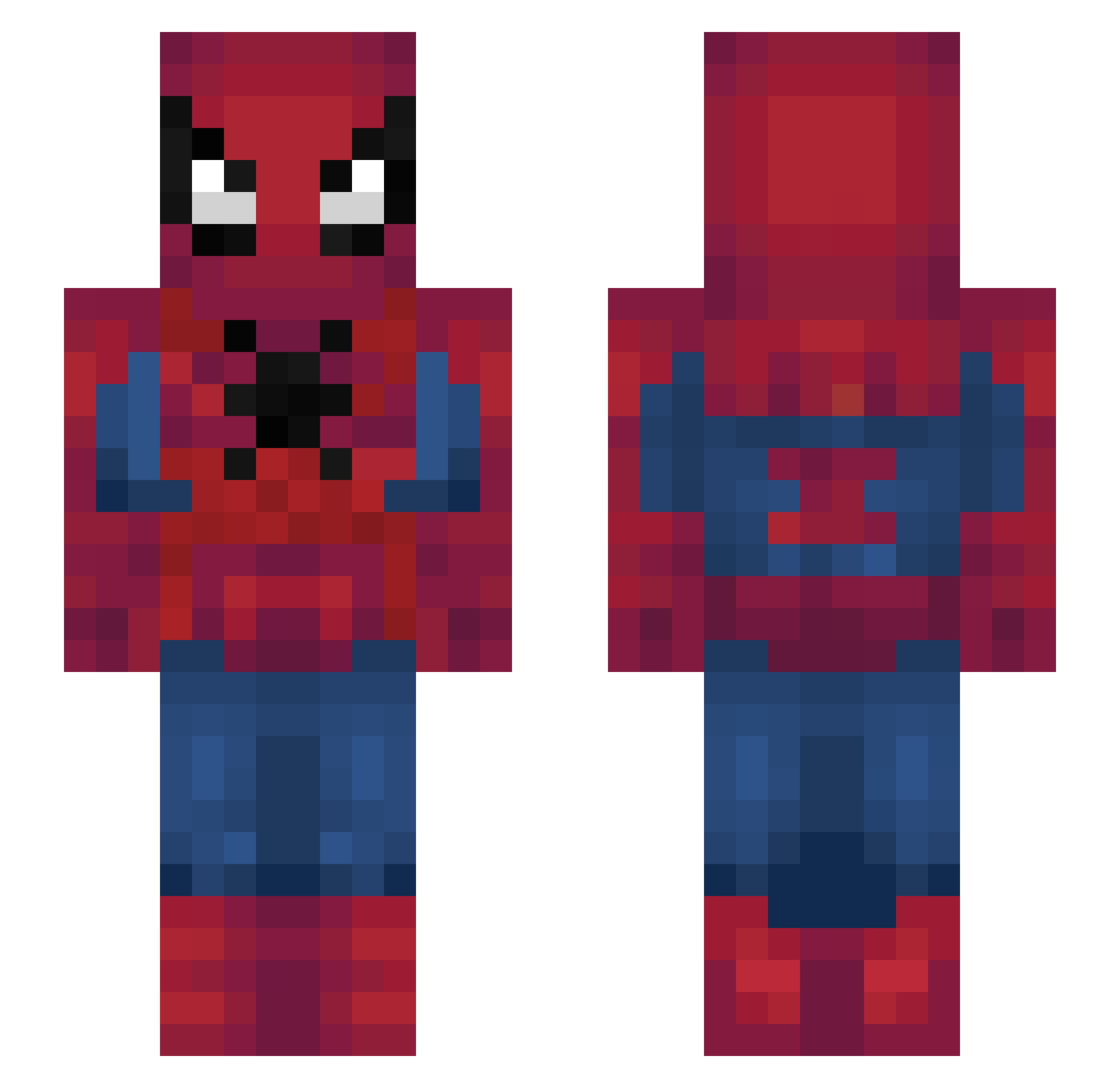WasabiBonsai Minecraft skin, front and back view