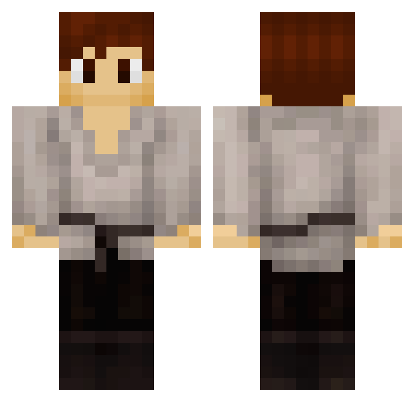 idoramen Minecraft skin, front and back view