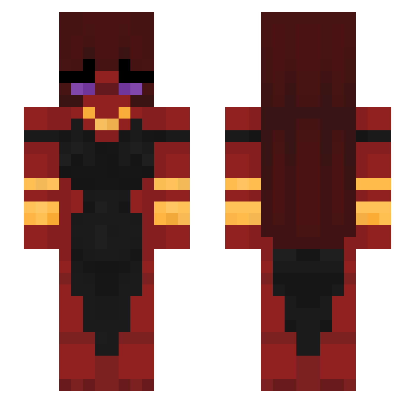 AkariHyenkk Minecraft skin, front and back view