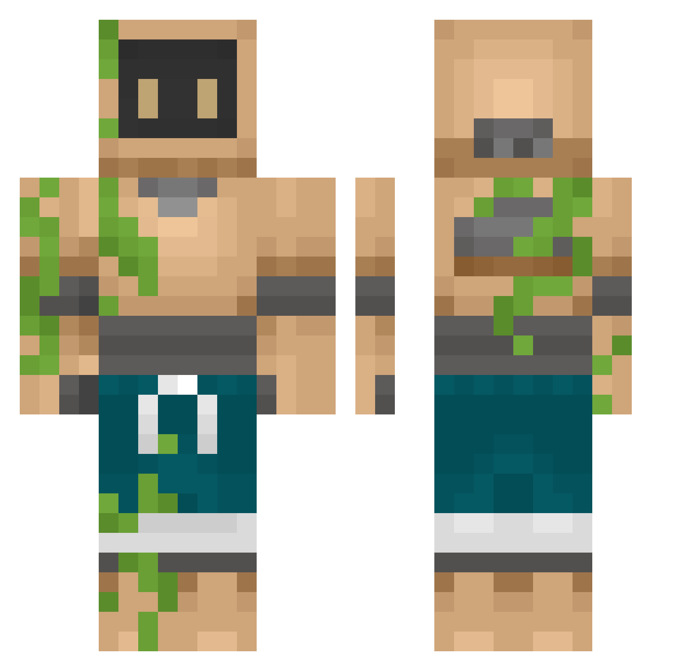 Southside_Waltr Minecraft skin, front and back view