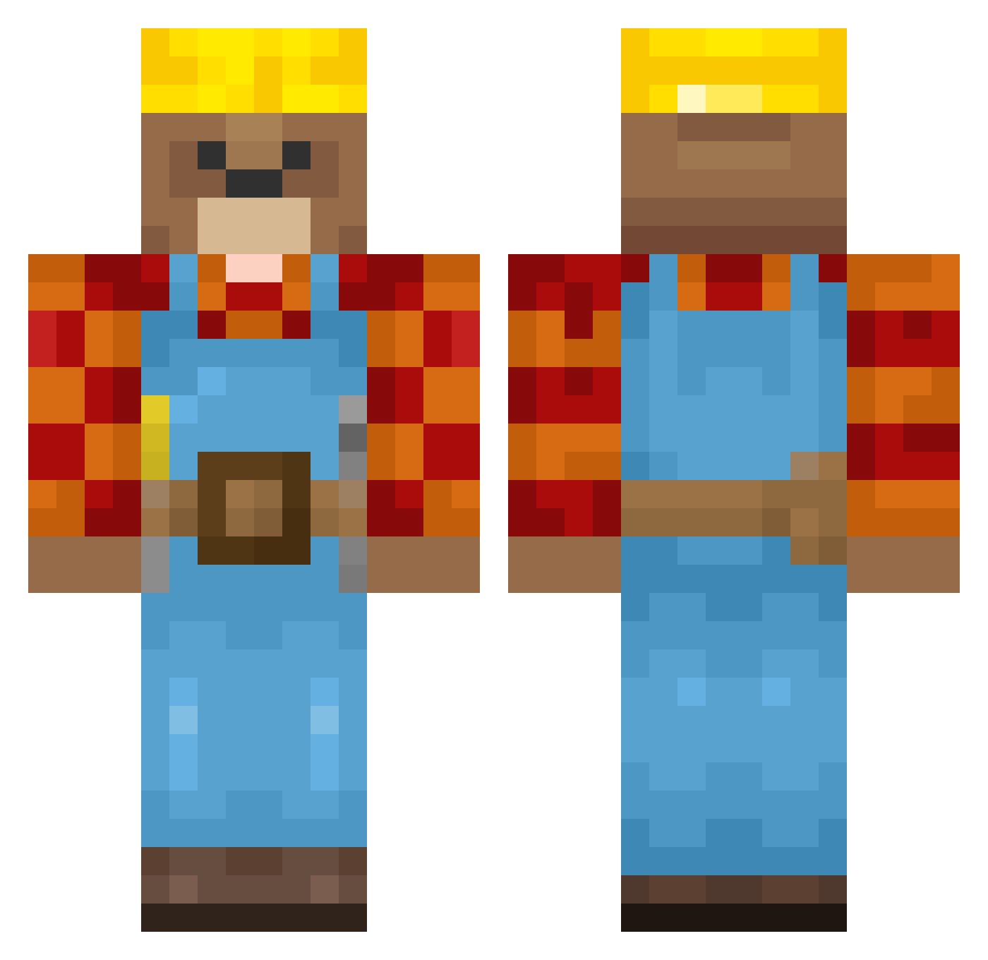 ajiz Minecraft skin, front and back view